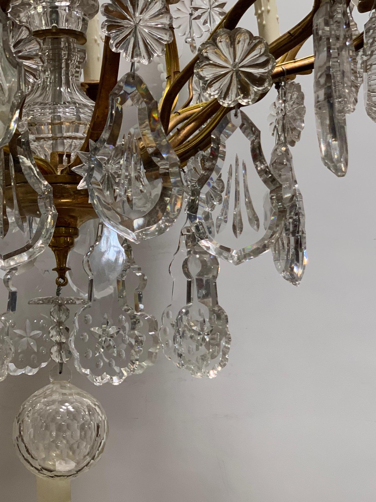 Large 19th Century Bronze Dore and Crystal Chandelier 1