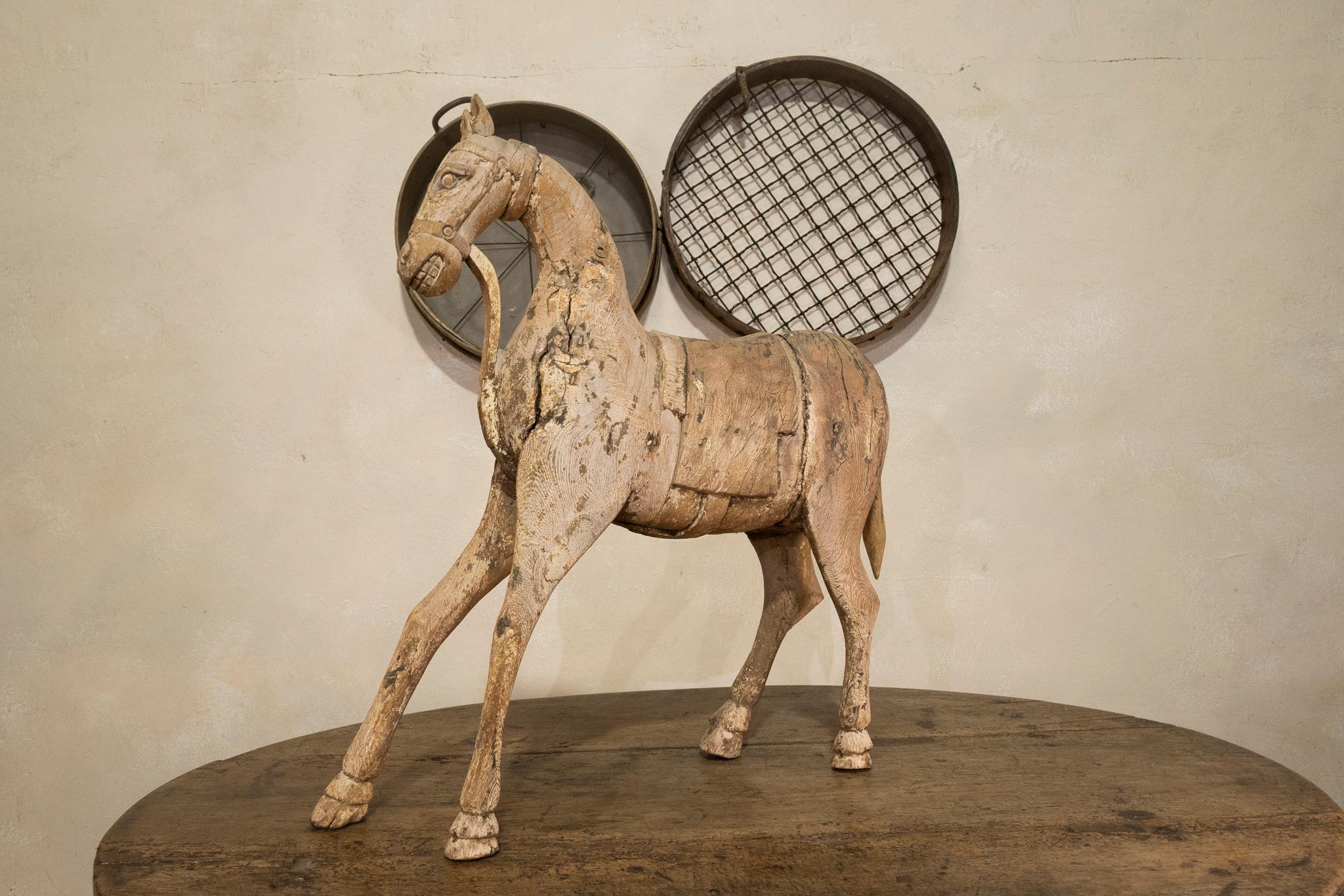 Large 19th Century Carved Swedish Horse, Original Paint 6