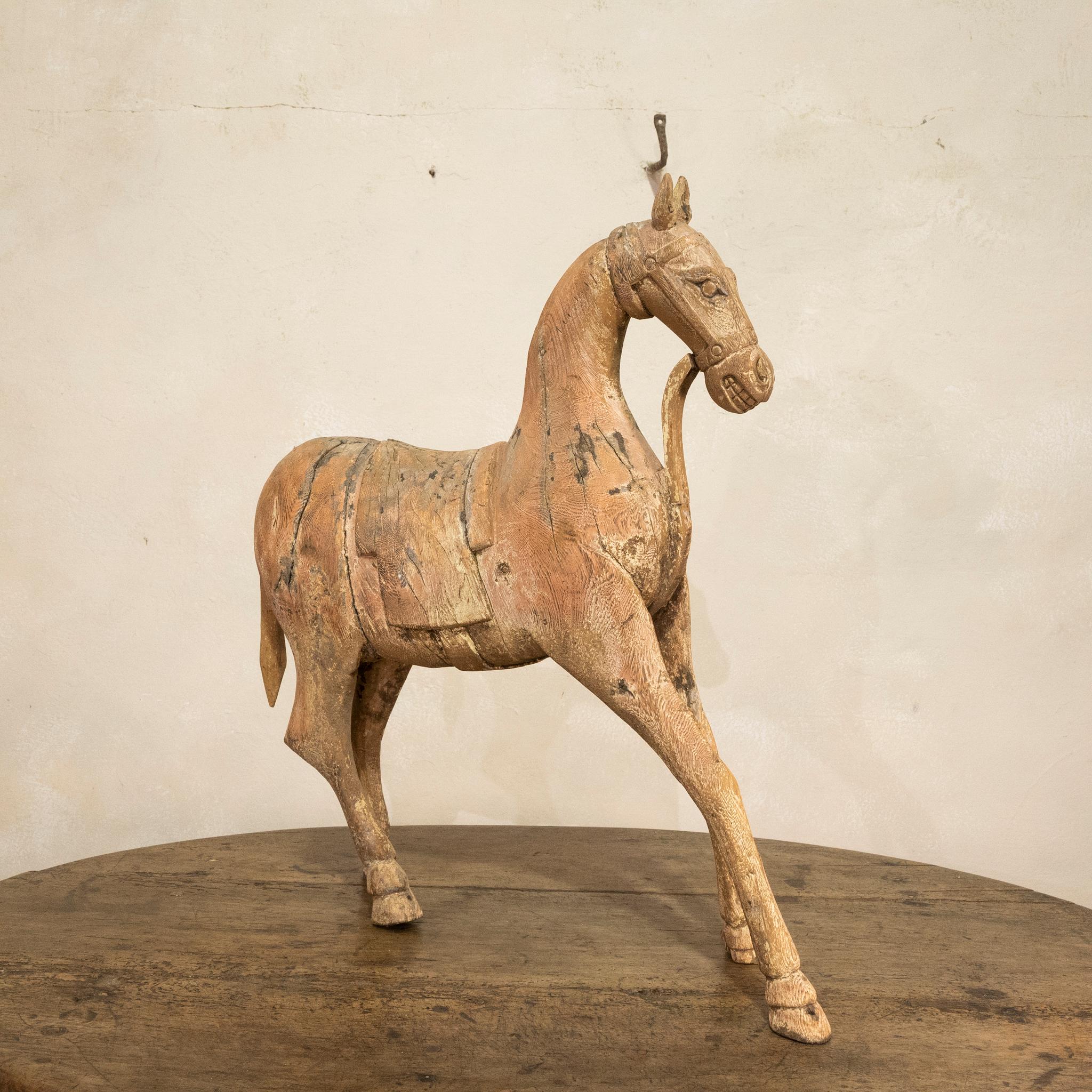 Large 19th Century Carved Swedish Horse, Original Paint 8