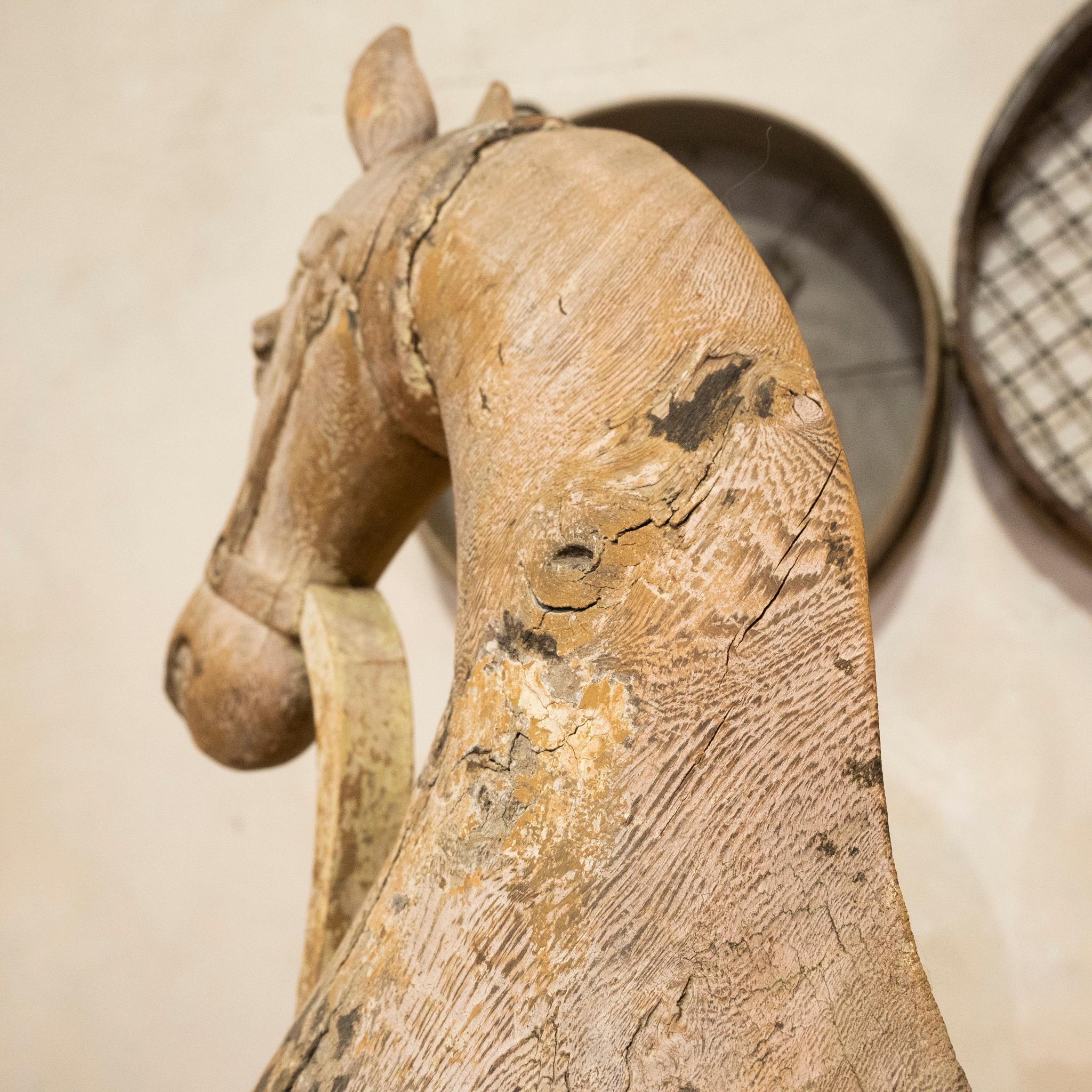 Large 19th Century Carved Swedish Horse, Original Paint 1