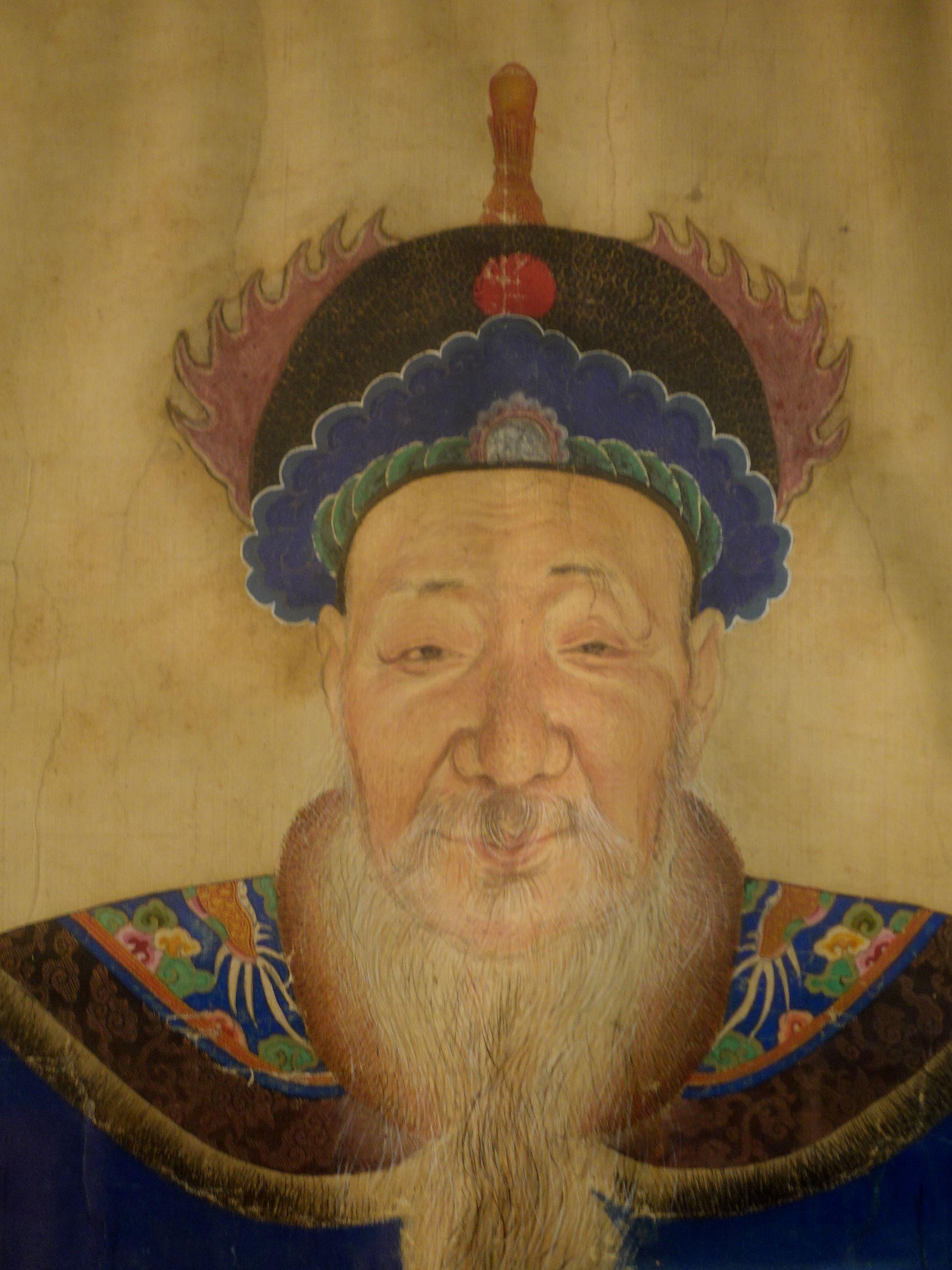 Großes chinesisches gerahmtes Wandleuchterporträt des 19. Jahrhunderts, #Ric.p2 (Qing-Dynastie) im Angebot