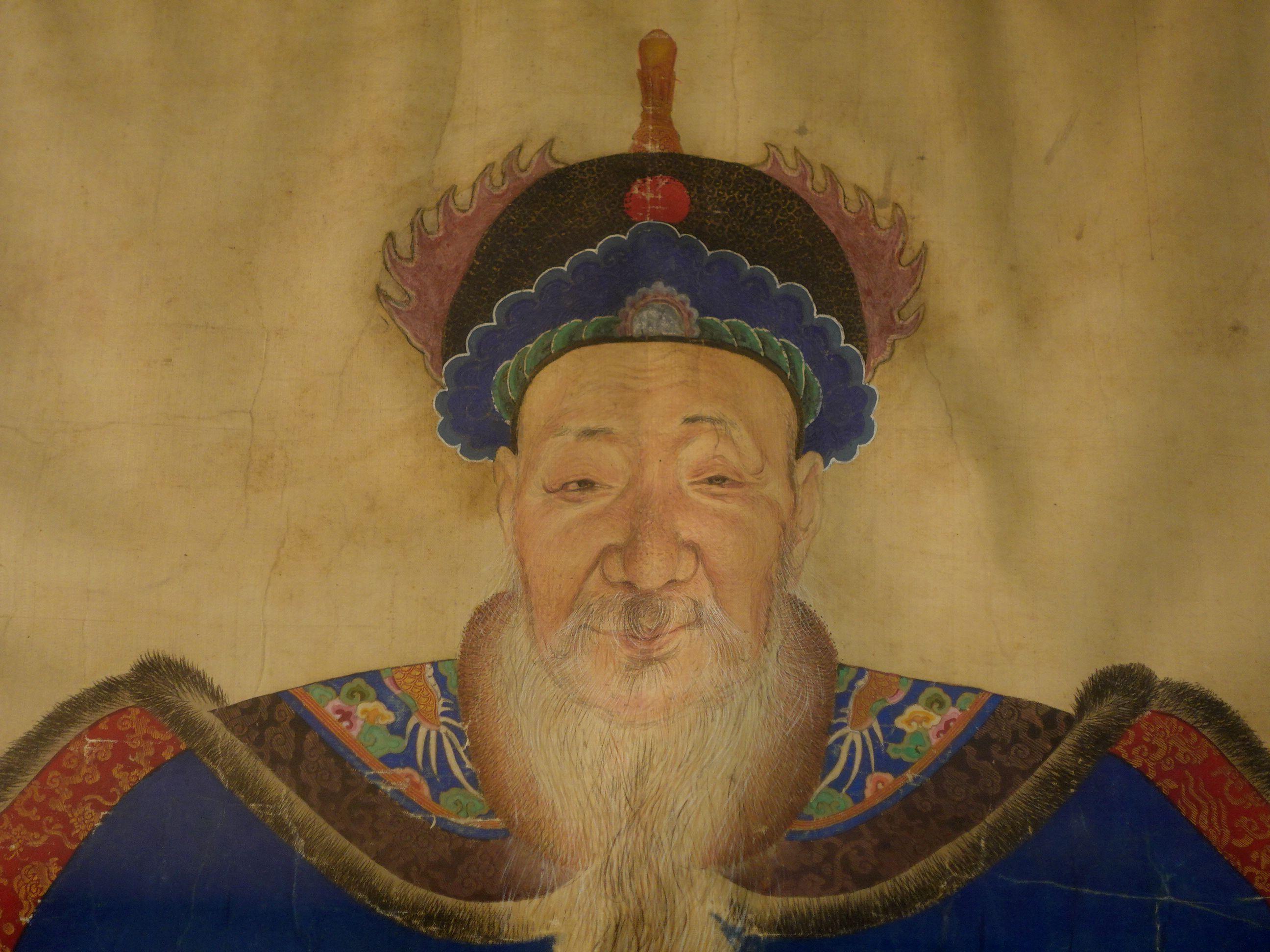 Großes chinesisches gerahmtes Wandleuchterporträt des 19. Jahrhunderts, #Ric.p2 (Chinesisch) im Angebot