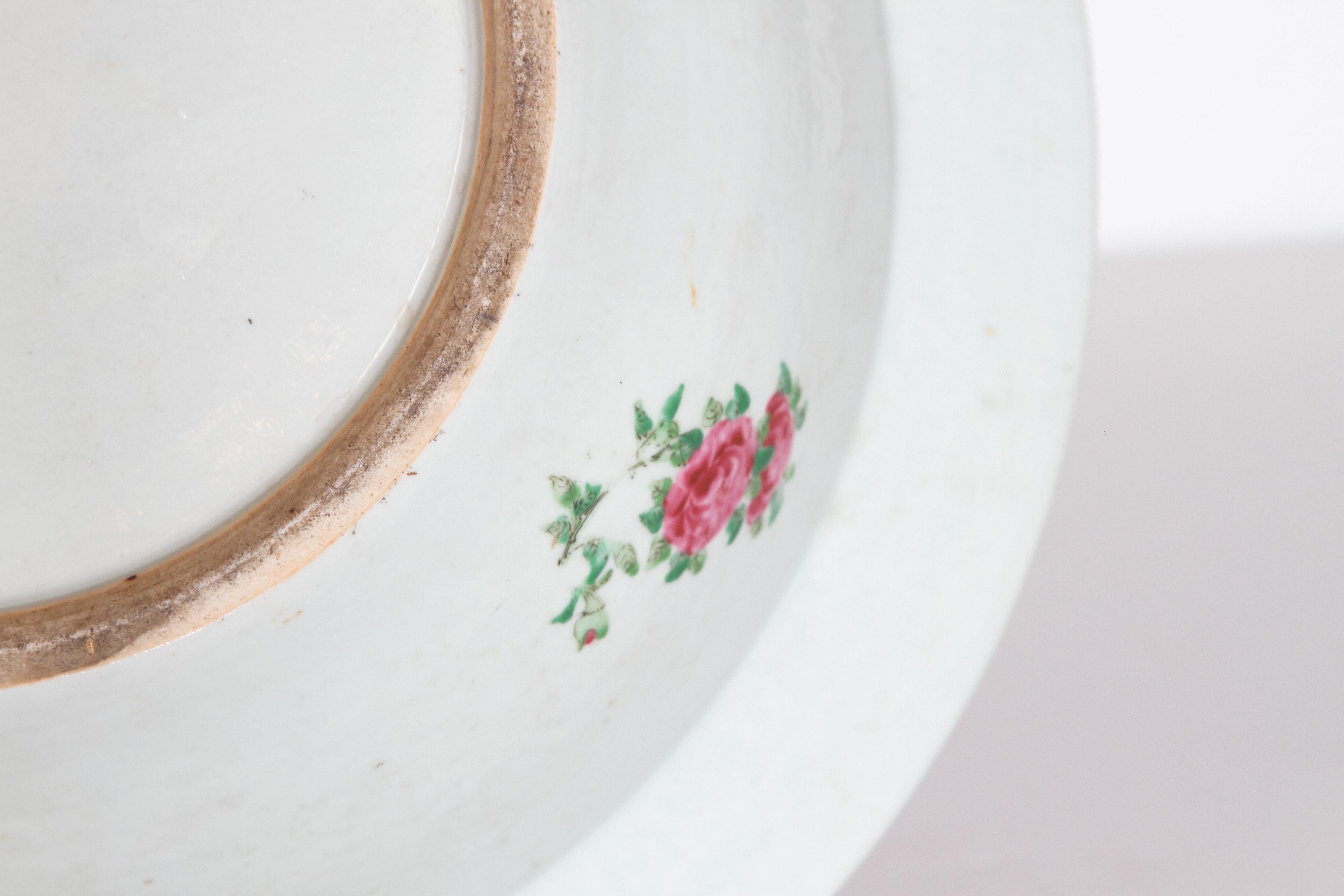 Large 19th Century Chinese Porcelain Rose Medallion Bowl 11