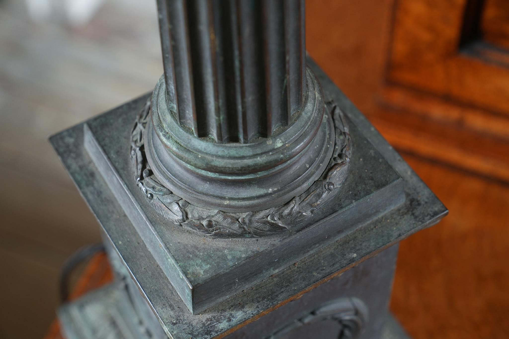 A Large 19th Century Column Table Lamp For Sale 2