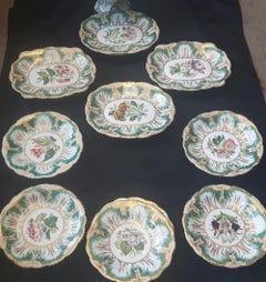 Large 19th Century English Botanical Dessert Service