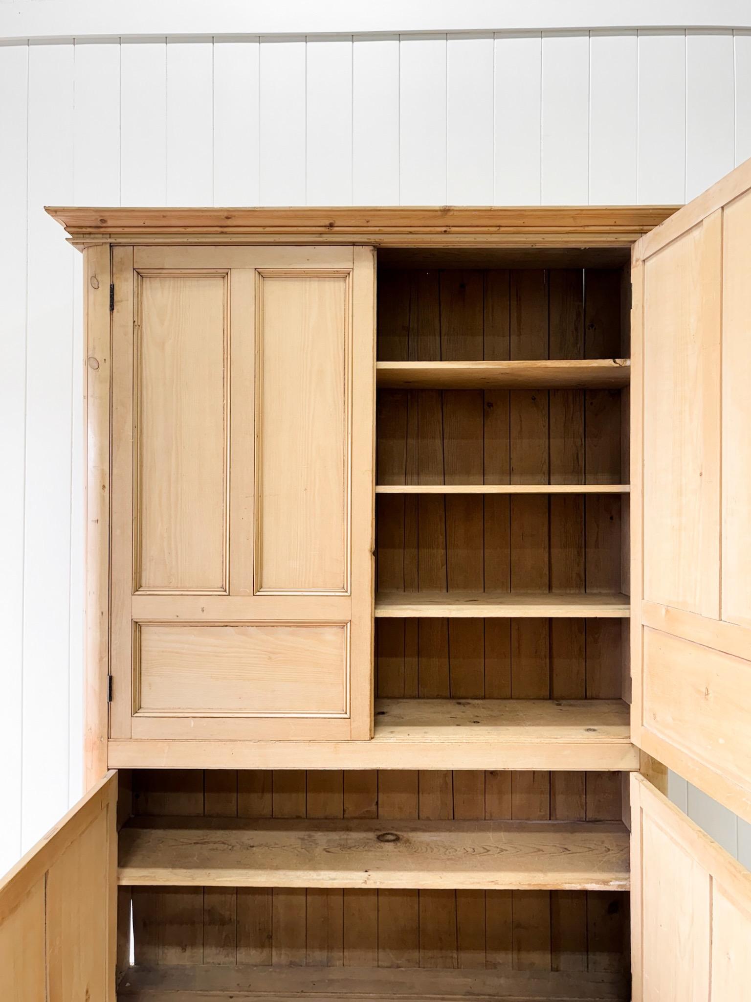 A Large 19th Century English Pine Housekeeper's  Cupboard For Sale 8