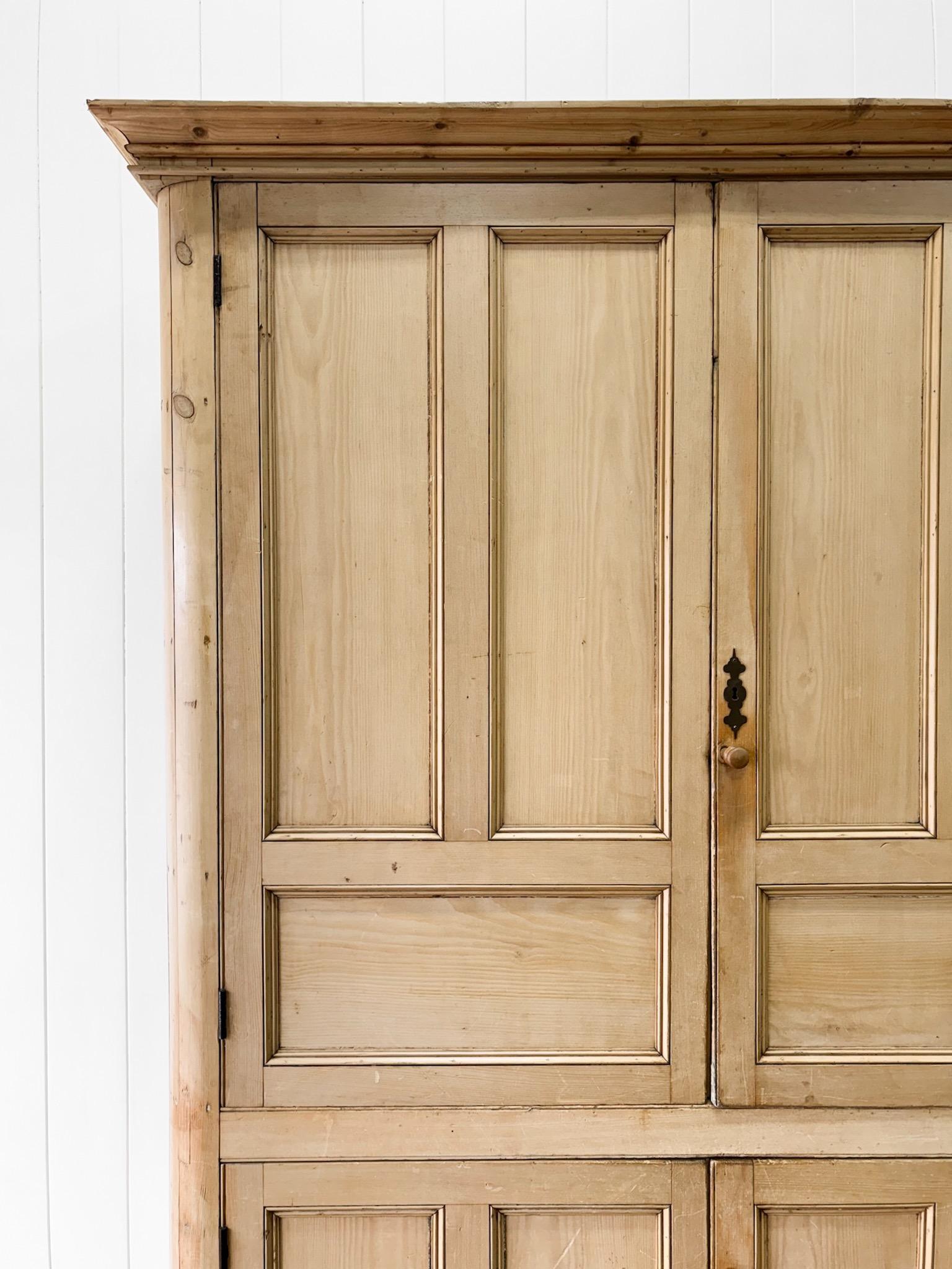 A Large 19th Century English Pine Housekeeper's  Cupboard For Sale 1