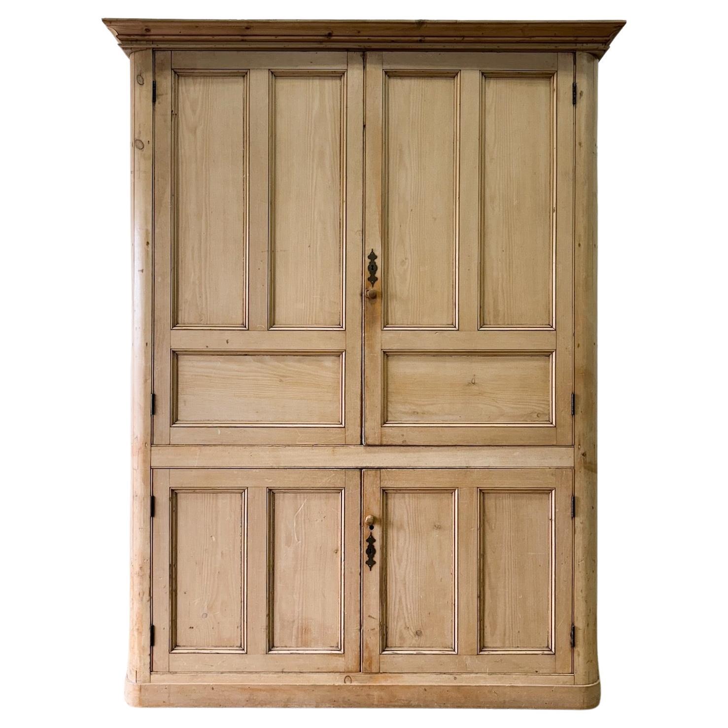 A Large 19th Century English Pine Housekeeper's  Cupboard