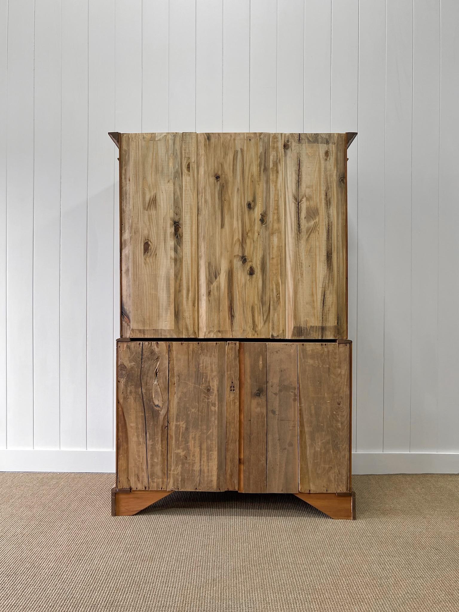 A Large 19th Century English Pine Linen Press Cupboard For Sale 10