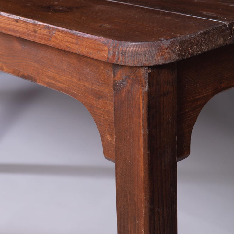 Large 19th Century English Pine Wood Farmhouse Refectory Table For Sale
