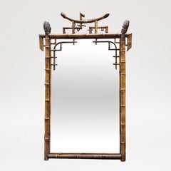 A Large 19th Century French Bamboo Mirror