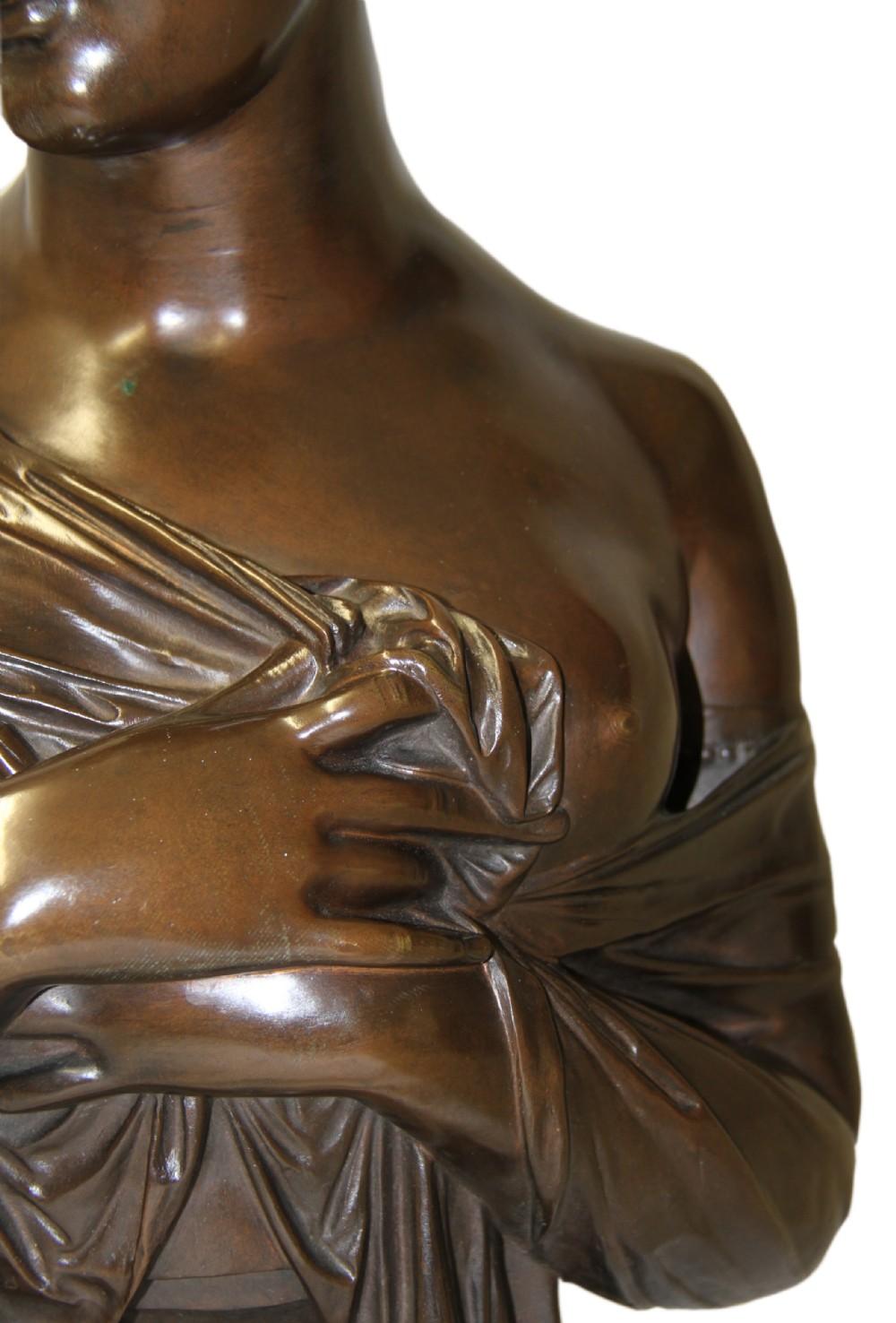 Large 19th Century French Bronze Bust of Juliette Recamier For Sale 3