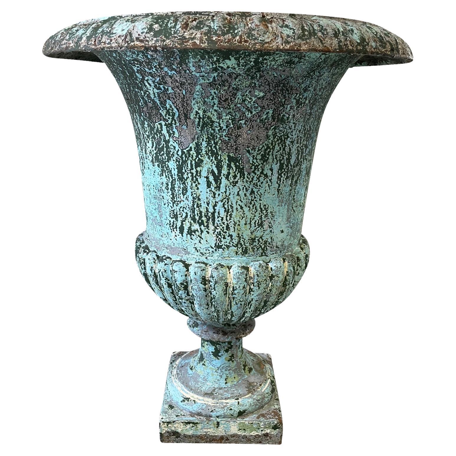 Large 19th Century French Cast Iron Urn For Sale