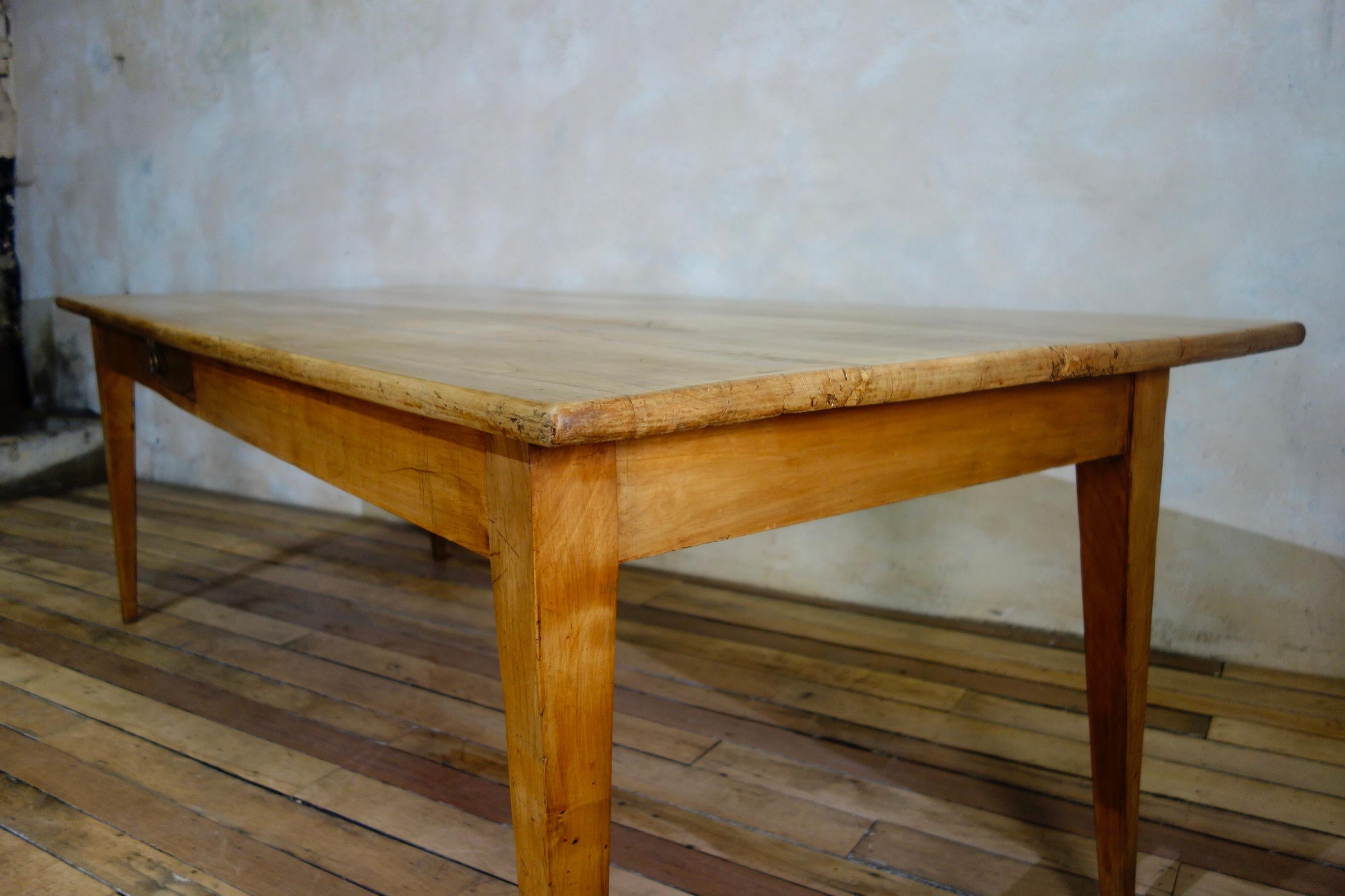 Large 19th Century French Fruitwood Farmhouse Table 7