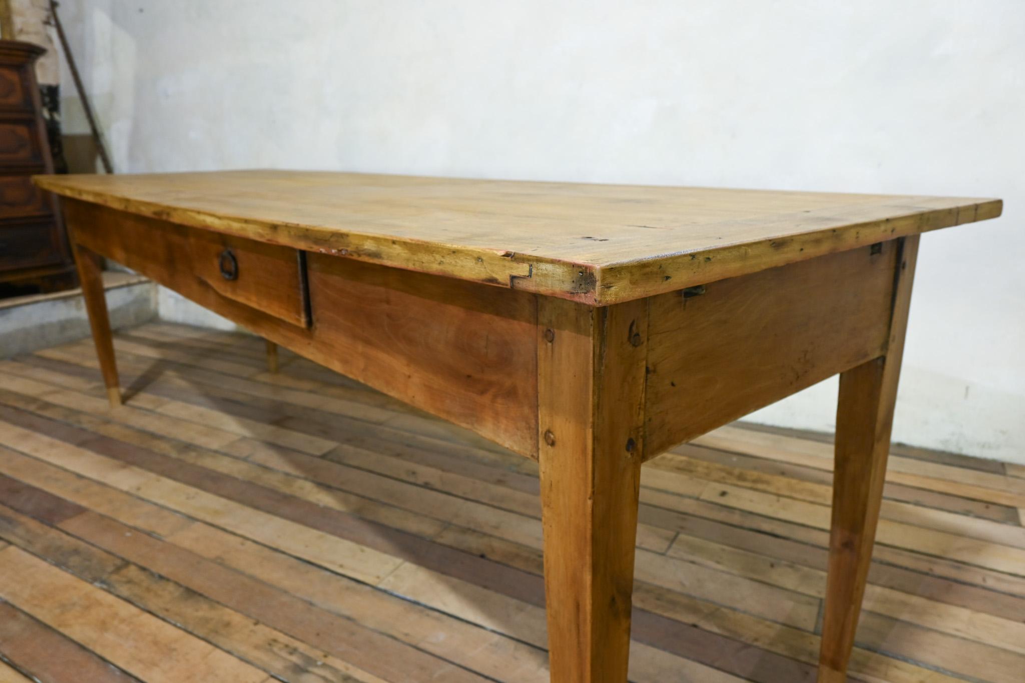 A Large 19th Century French Fruitwood Farmhouse Table For Sale 8