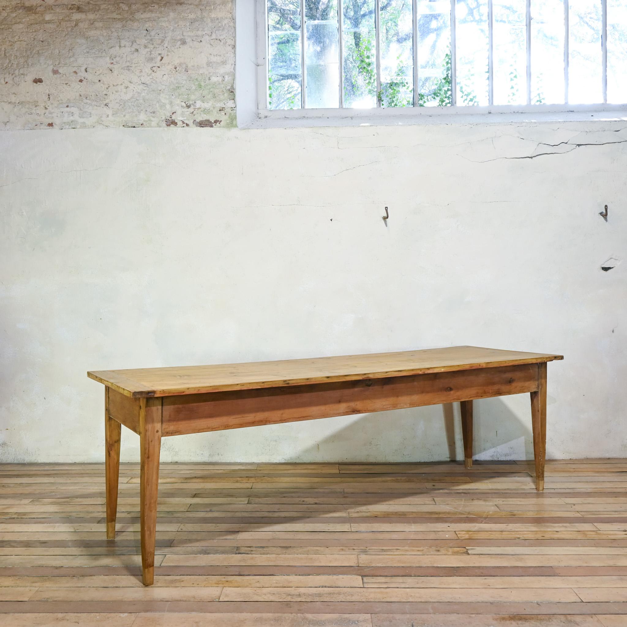 A Large 19th Century French Fruitwood Farmhouse Table For Sale 11