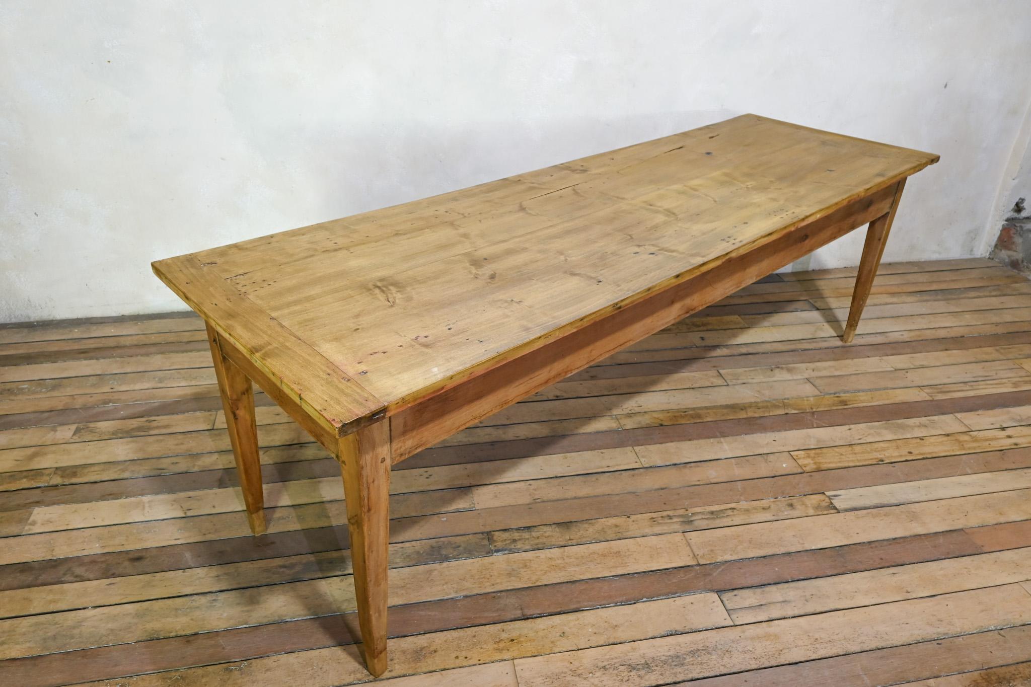 A Large 19th Century French Fruitwood Farmhouse Table For Sale 12