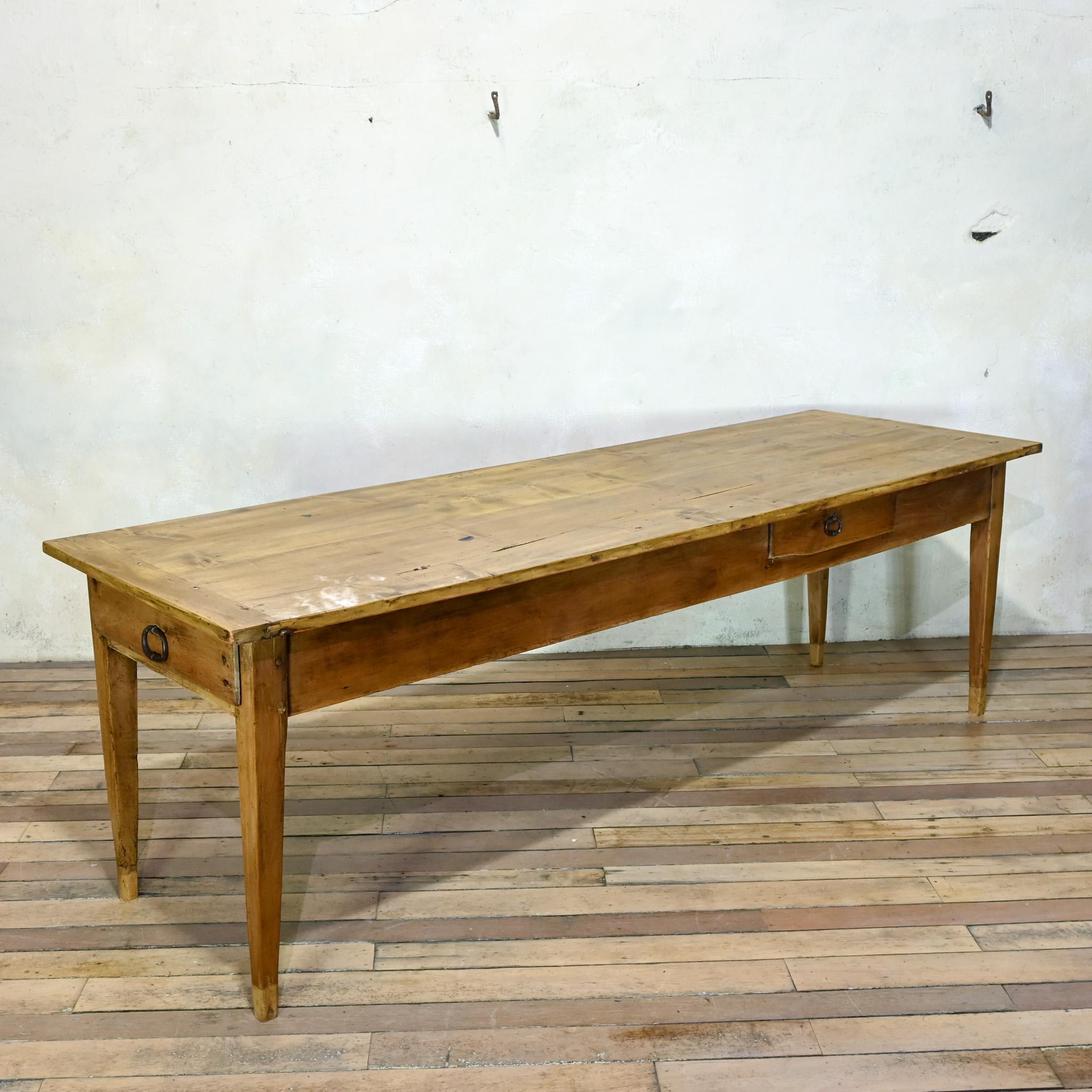 A Large 19th Century French Fruitwood Farmhouse Table For Sale 1