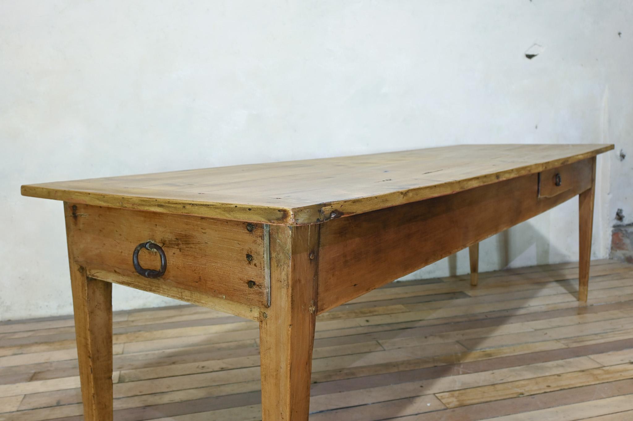 A Large 19th Century French Fruitwood Farmhouse Table For Sale 2