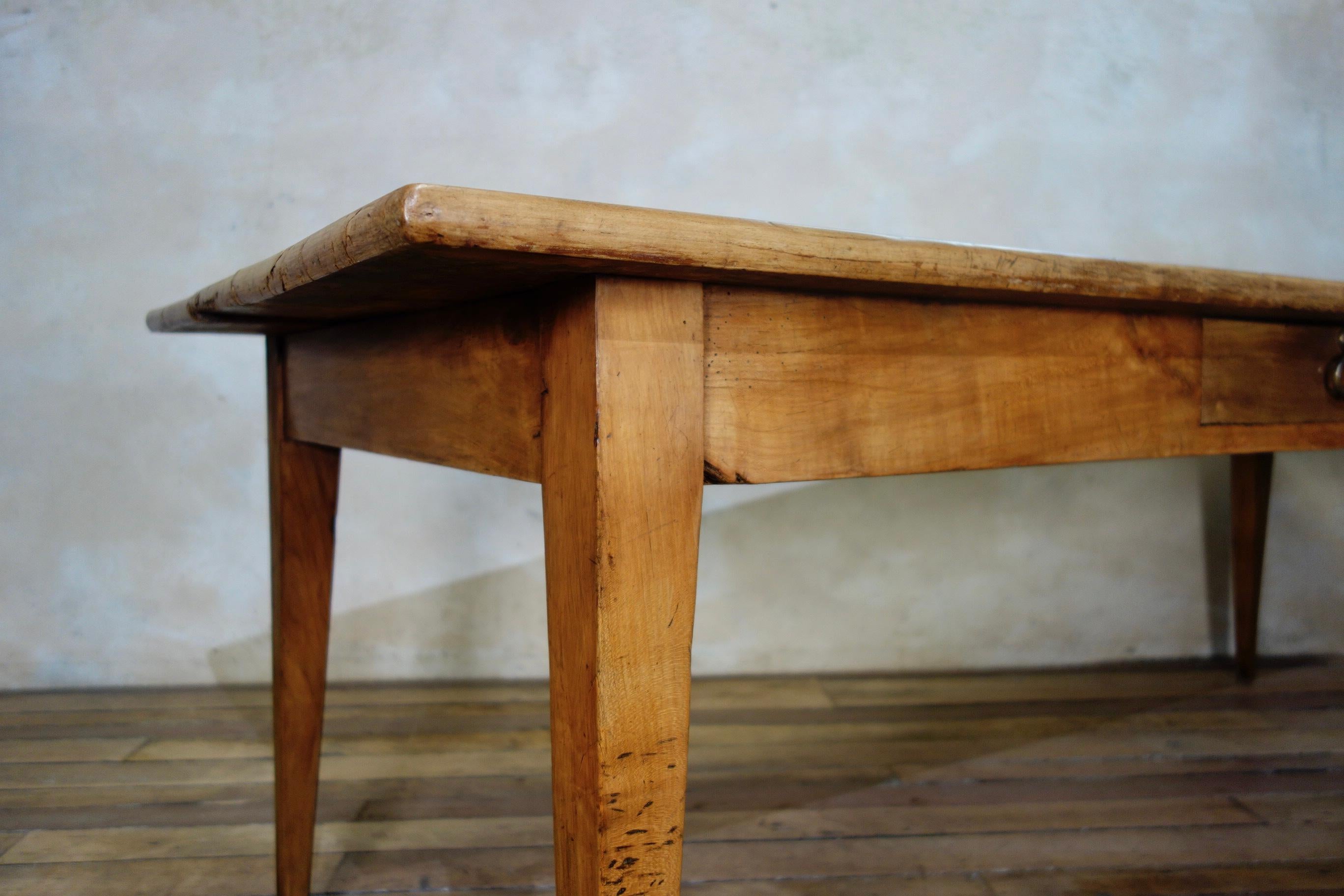 Large 19th Century French Fruitwood Farmhouse Table 3