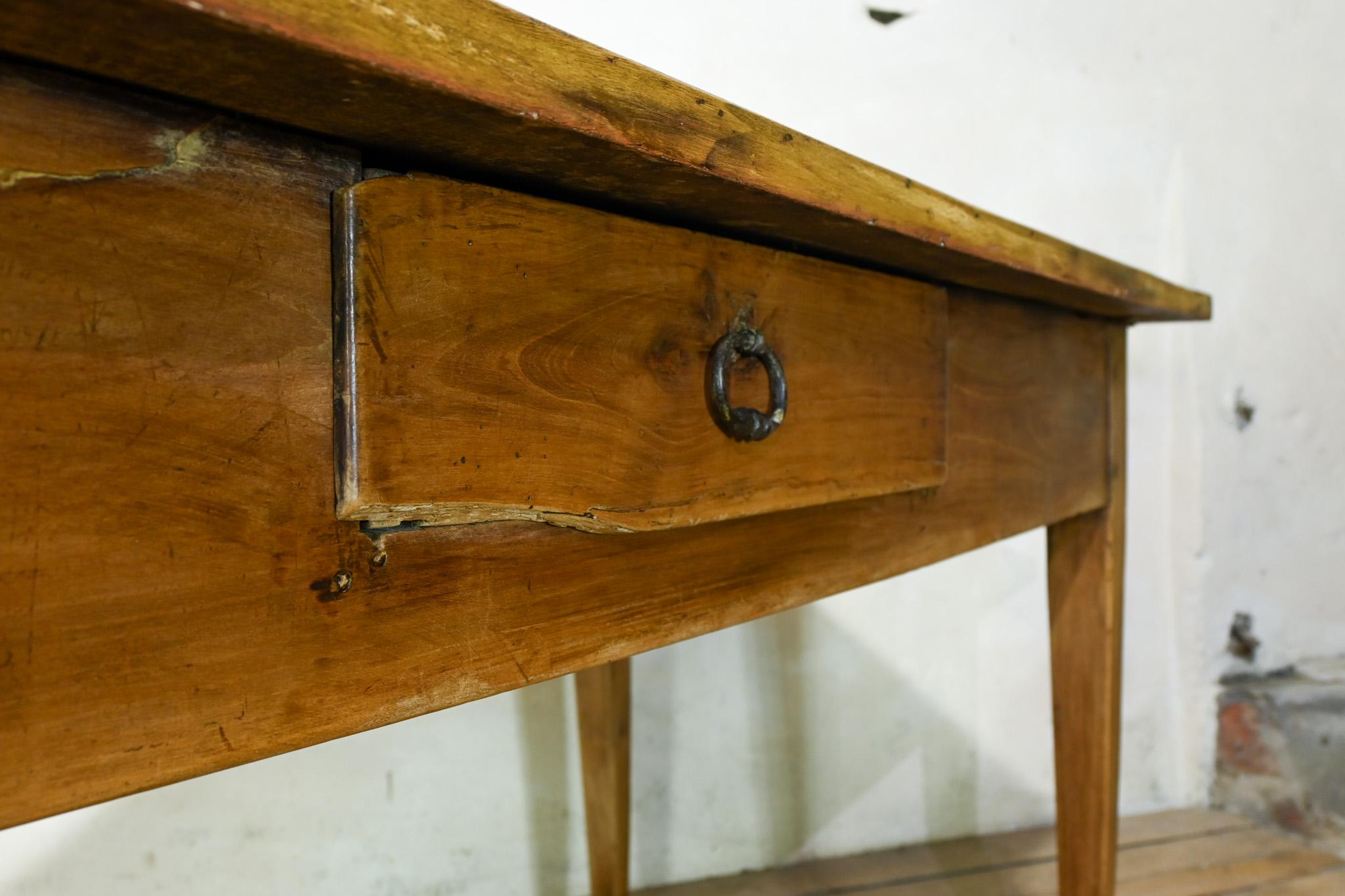 A Large 19th Century French Fruitwood Farmhouse Table For Sale 4