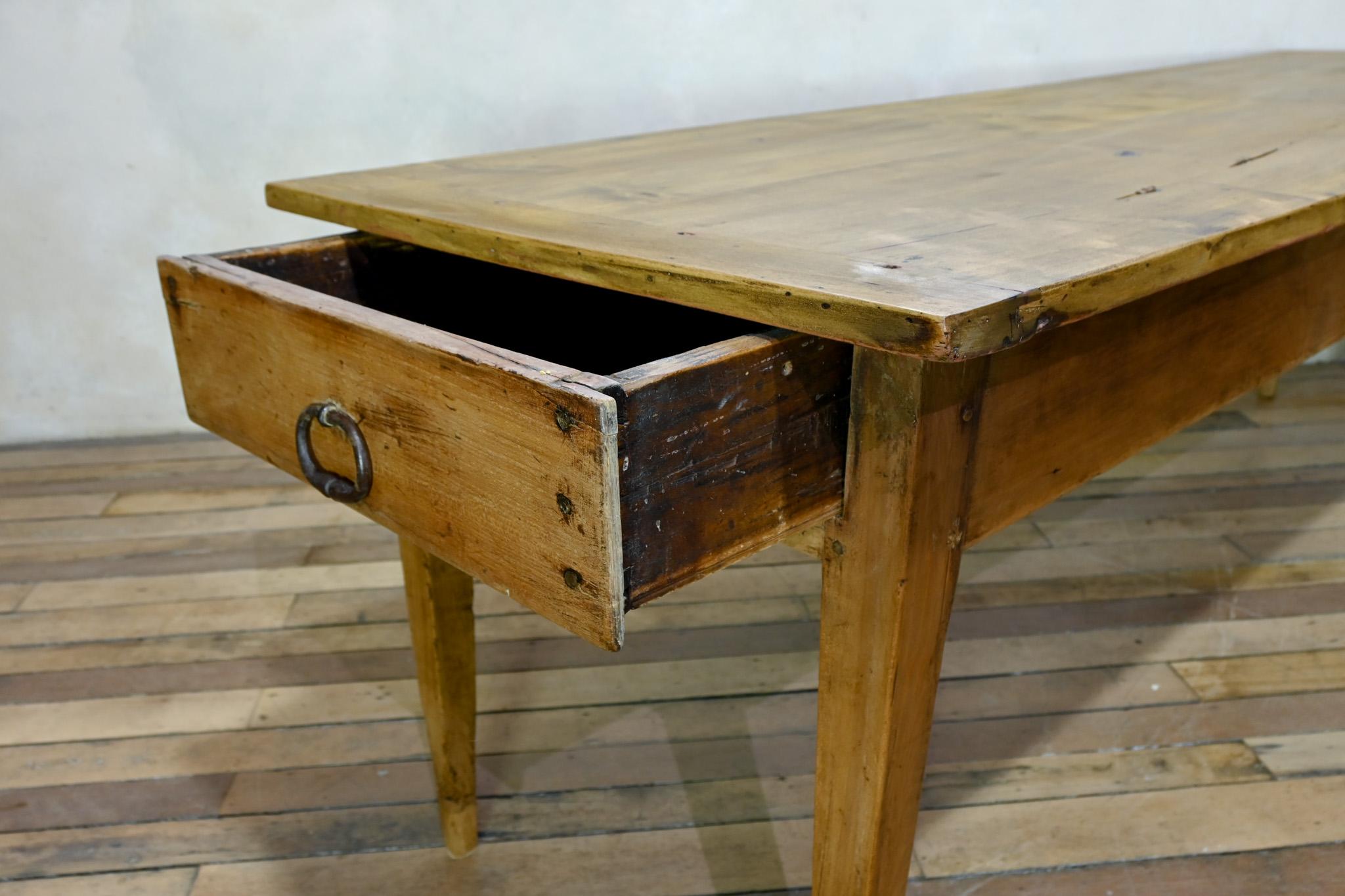 A Large 19th Century French Fruitwood Farmhouse Table For Sale 5