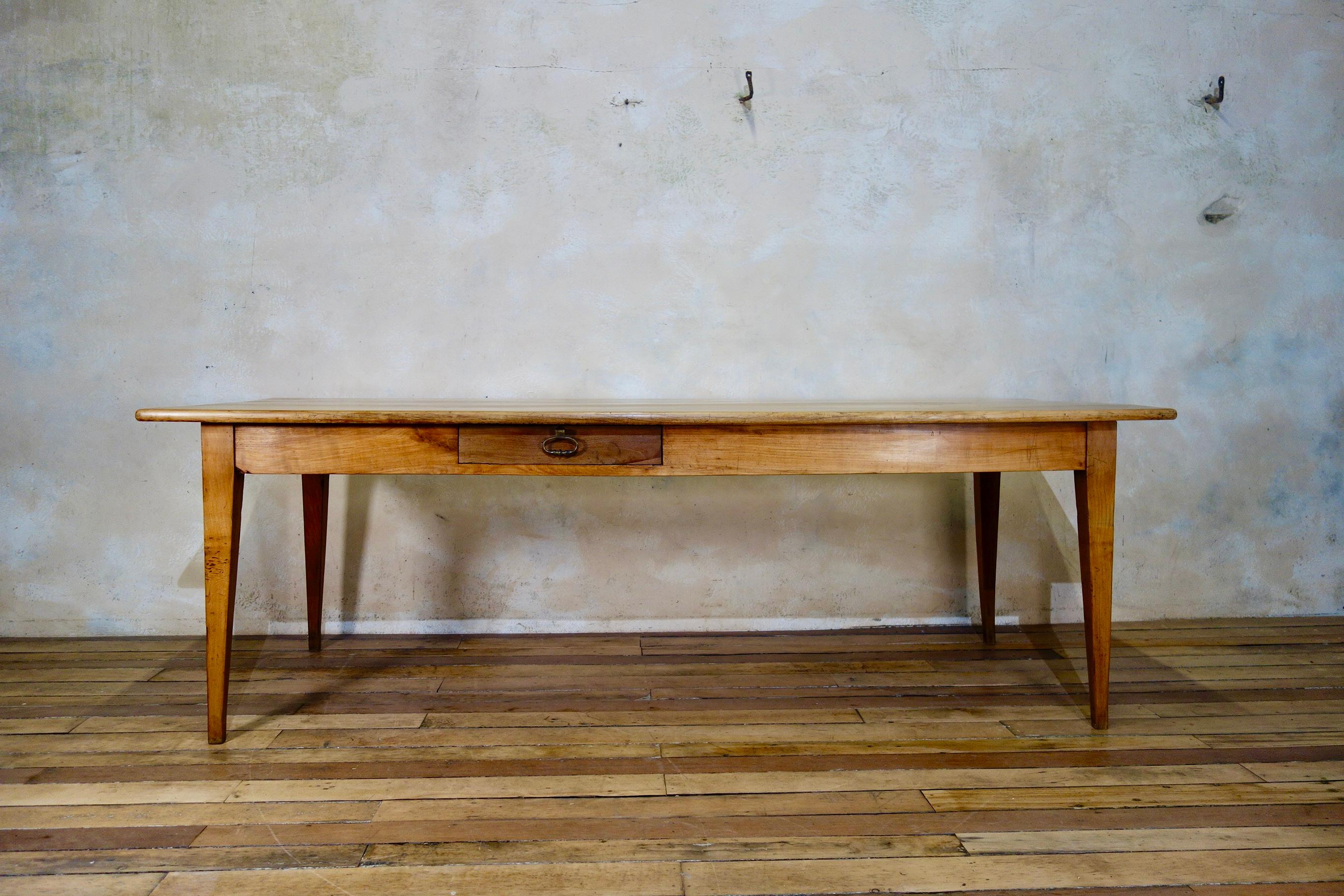 Large 19th Century French Fruitwood Farmhouse Table 6