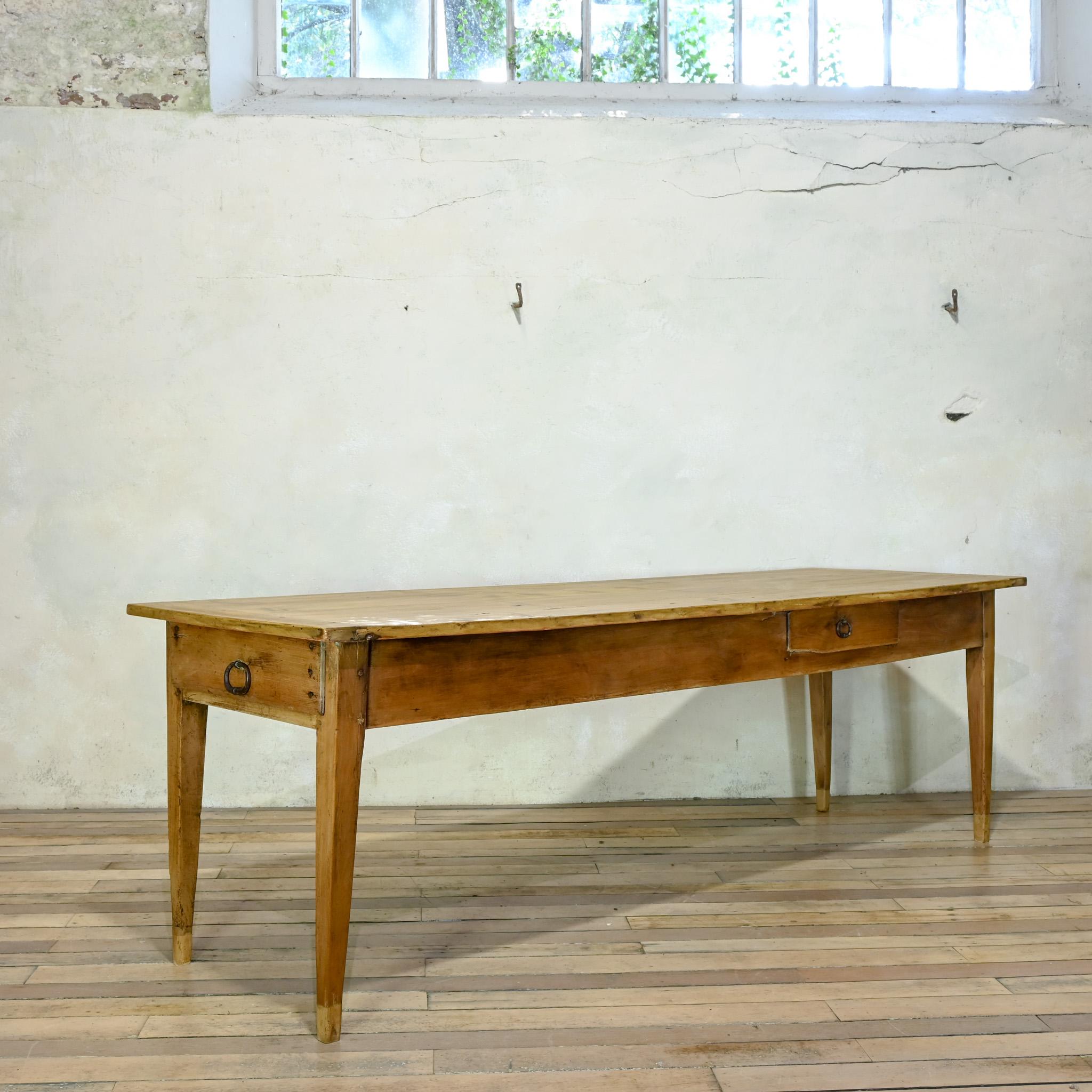 A Large 19th Century French Fruitwood Farmhouse Table For Sale 6