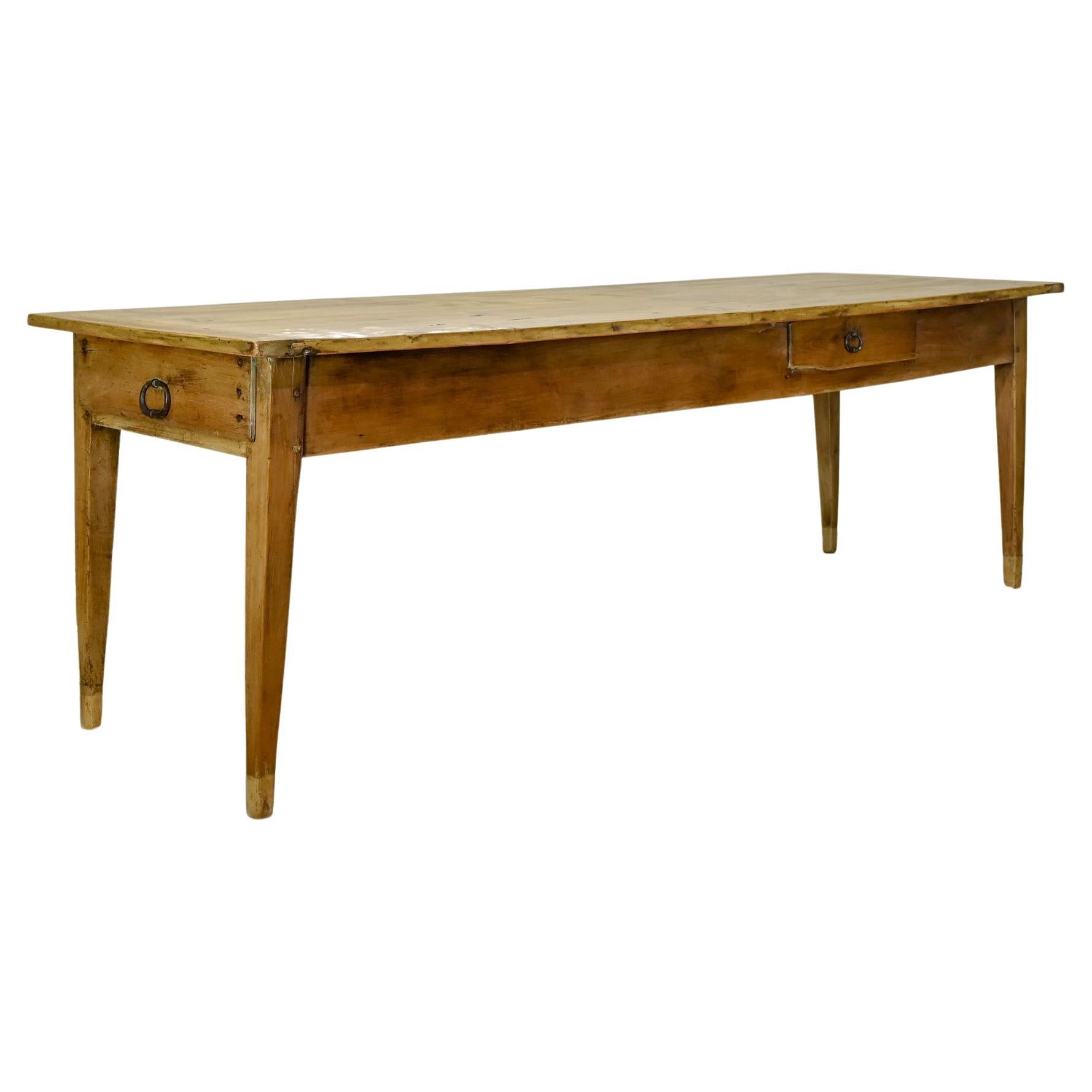 A Large 19th Century French Fruitwood Farmhouse Table For Sale