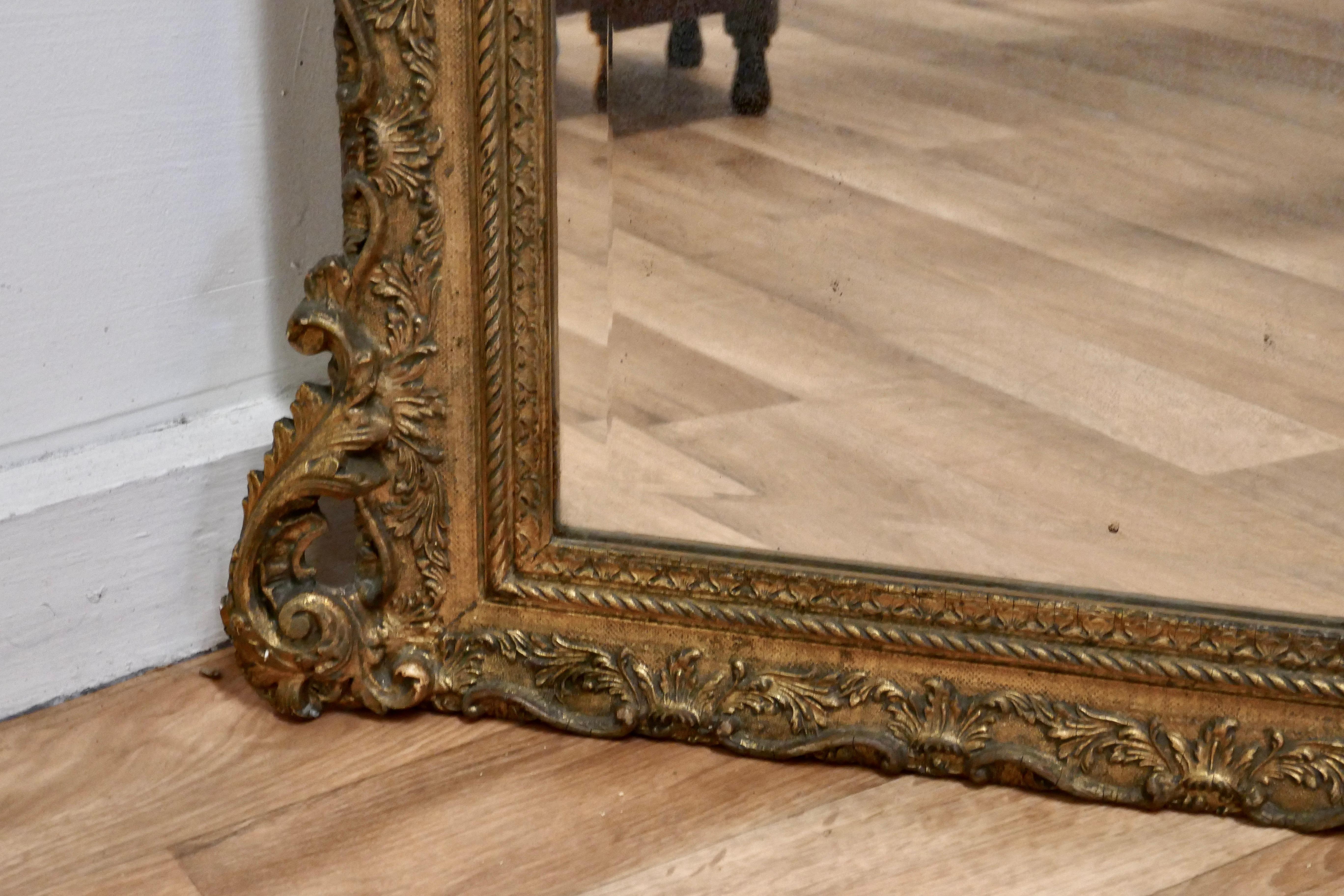 Large 19th Century French Gilt Wall Mirror In Good Condition For Sale In Chillerton, Isle of Wight