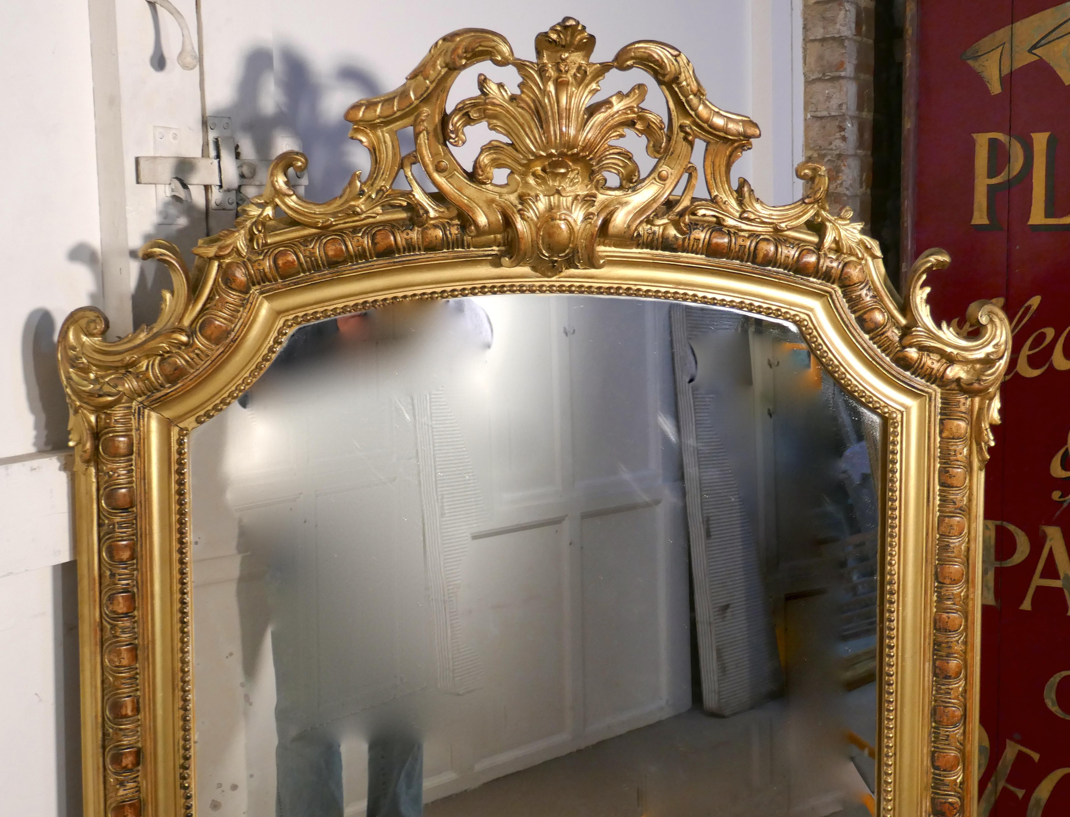 Large 19th Century French Gilt Wall Mirror 1