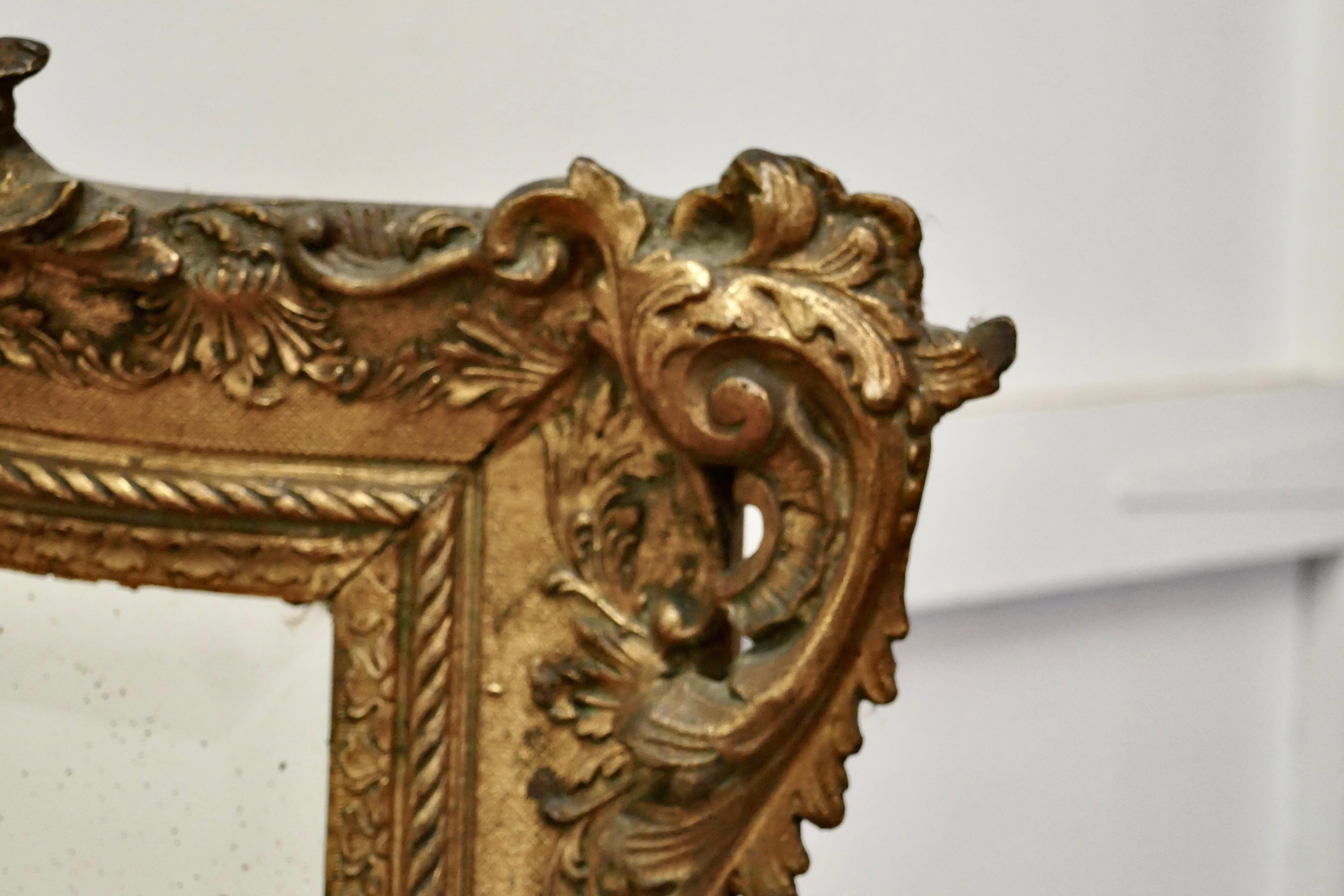 Giltwood Large 19th Century French Gilt Wall Mirror For Sale