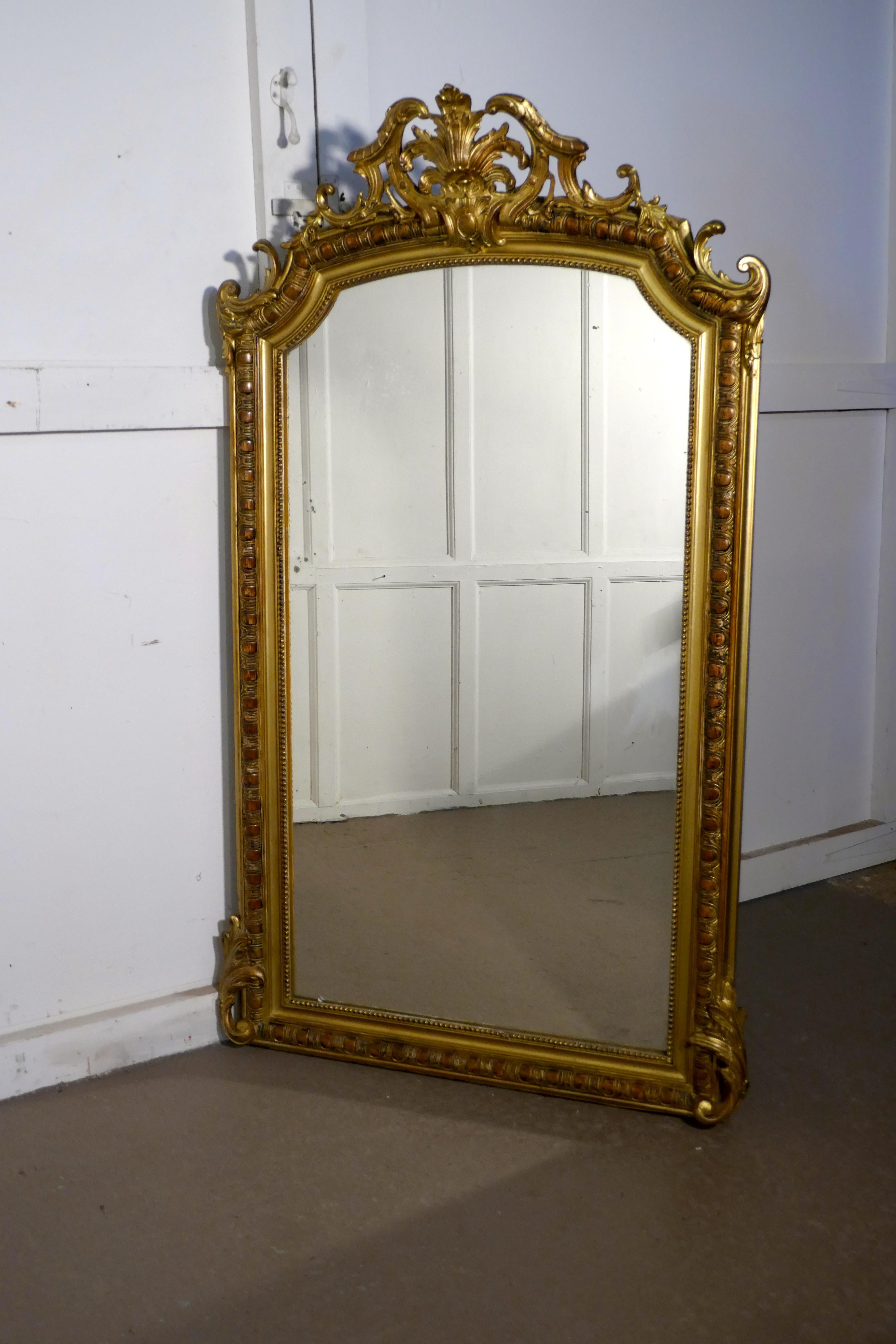 Large 19th Century French Gilt Wall Mirror 3