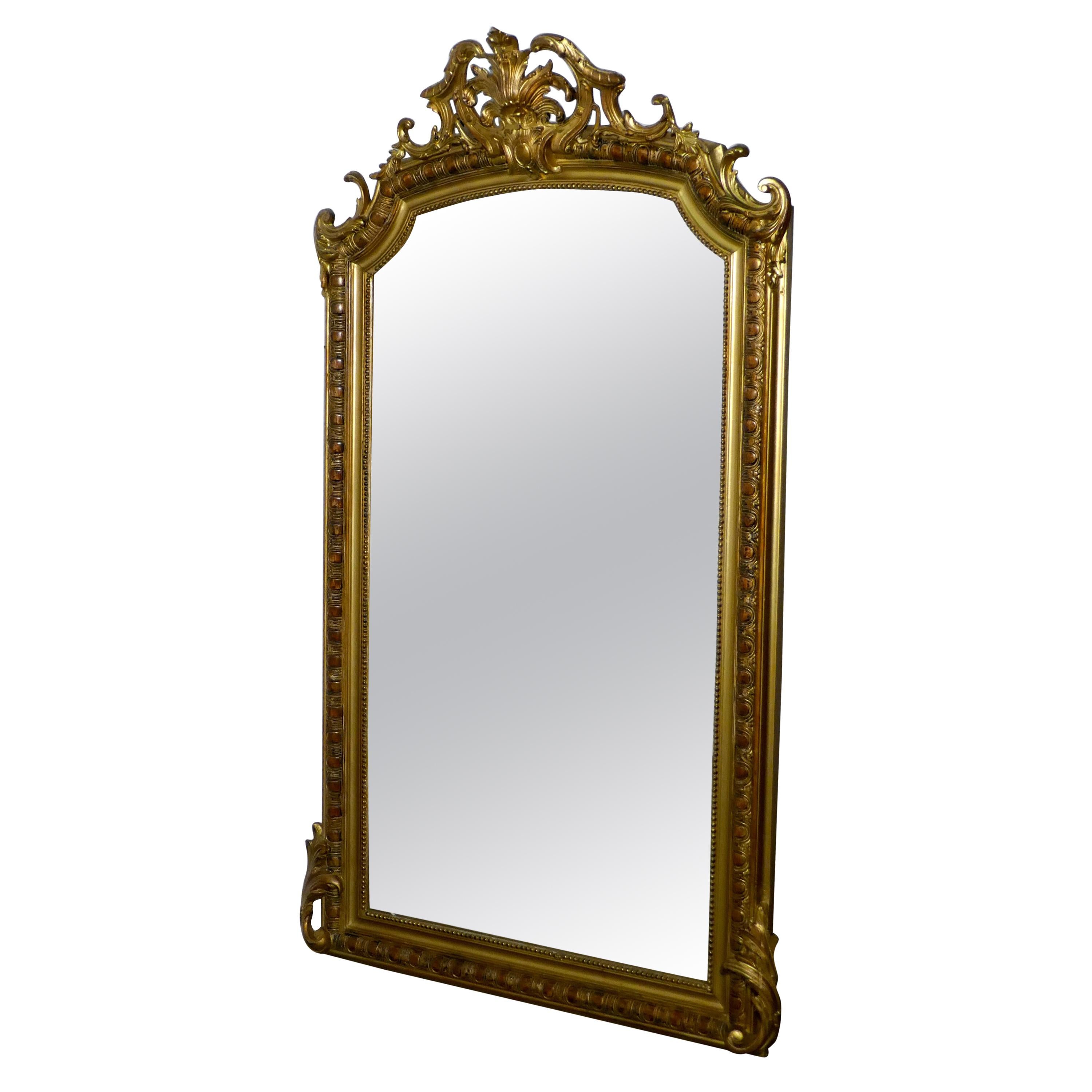 Large 19th Century French Gilt Wall Mirror