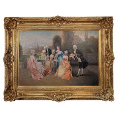 Antique Large 19th Century French Oil on Canvas by Jules Garson