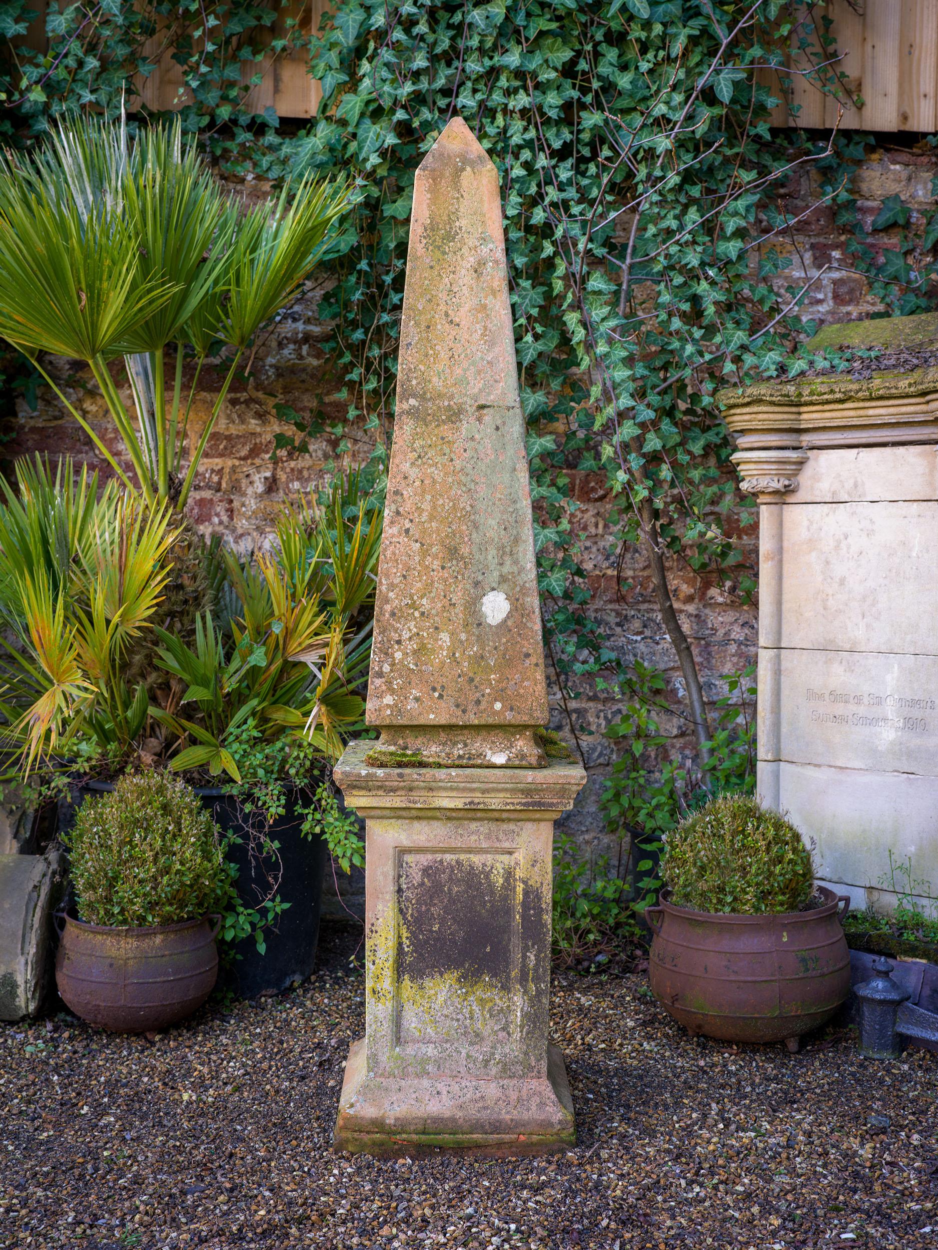 A Large 19th Century Garden Obelisk in Terracotta For Sale 4