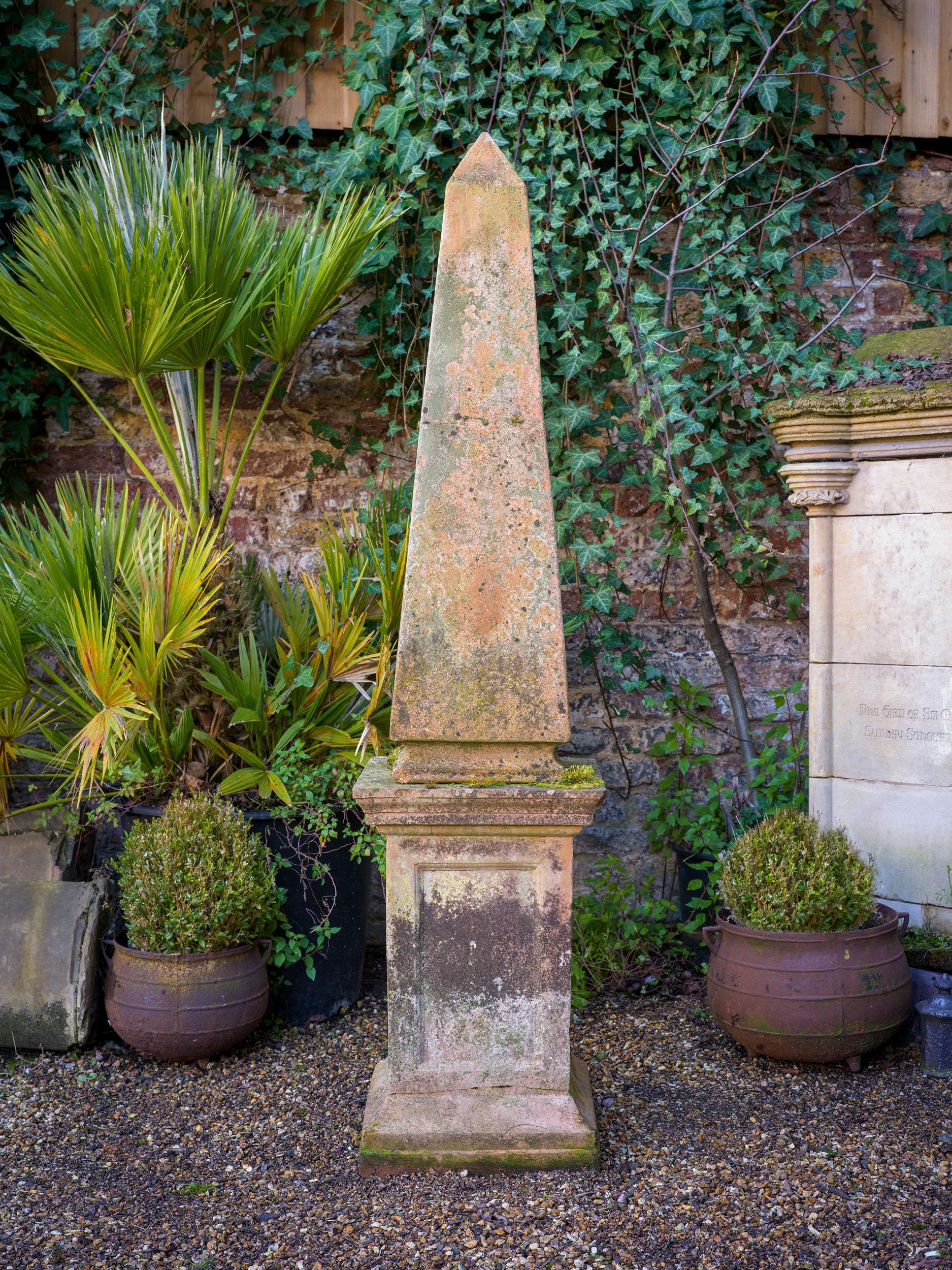 A Large 19th Century Garden Obelisk in Terracotta For Sale 6