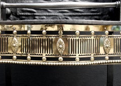 Large 19th Century Georgian Style Brass & Steel Firegrate