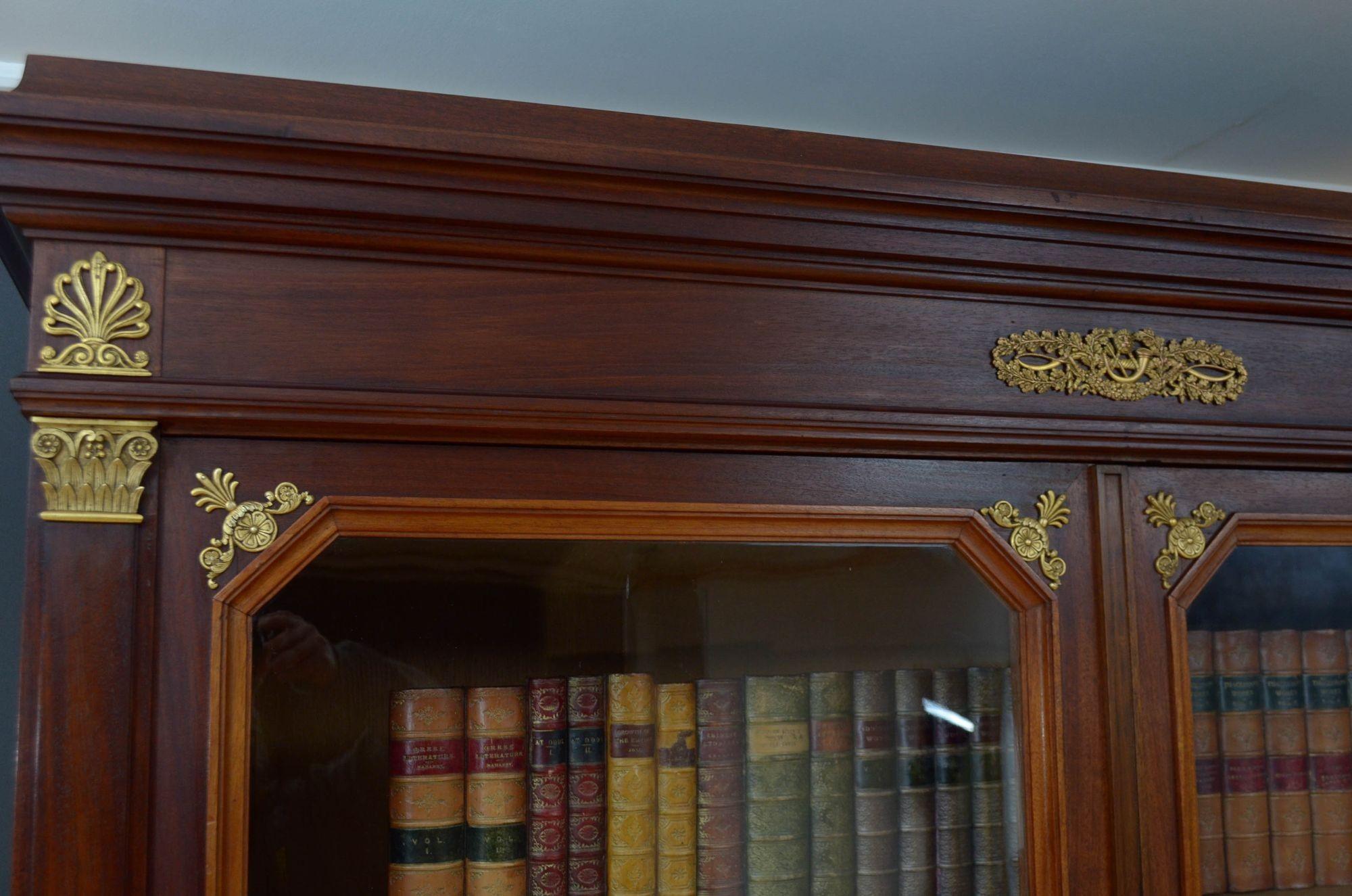 A Large 19th Century Glazed Bookcase For Sale 2