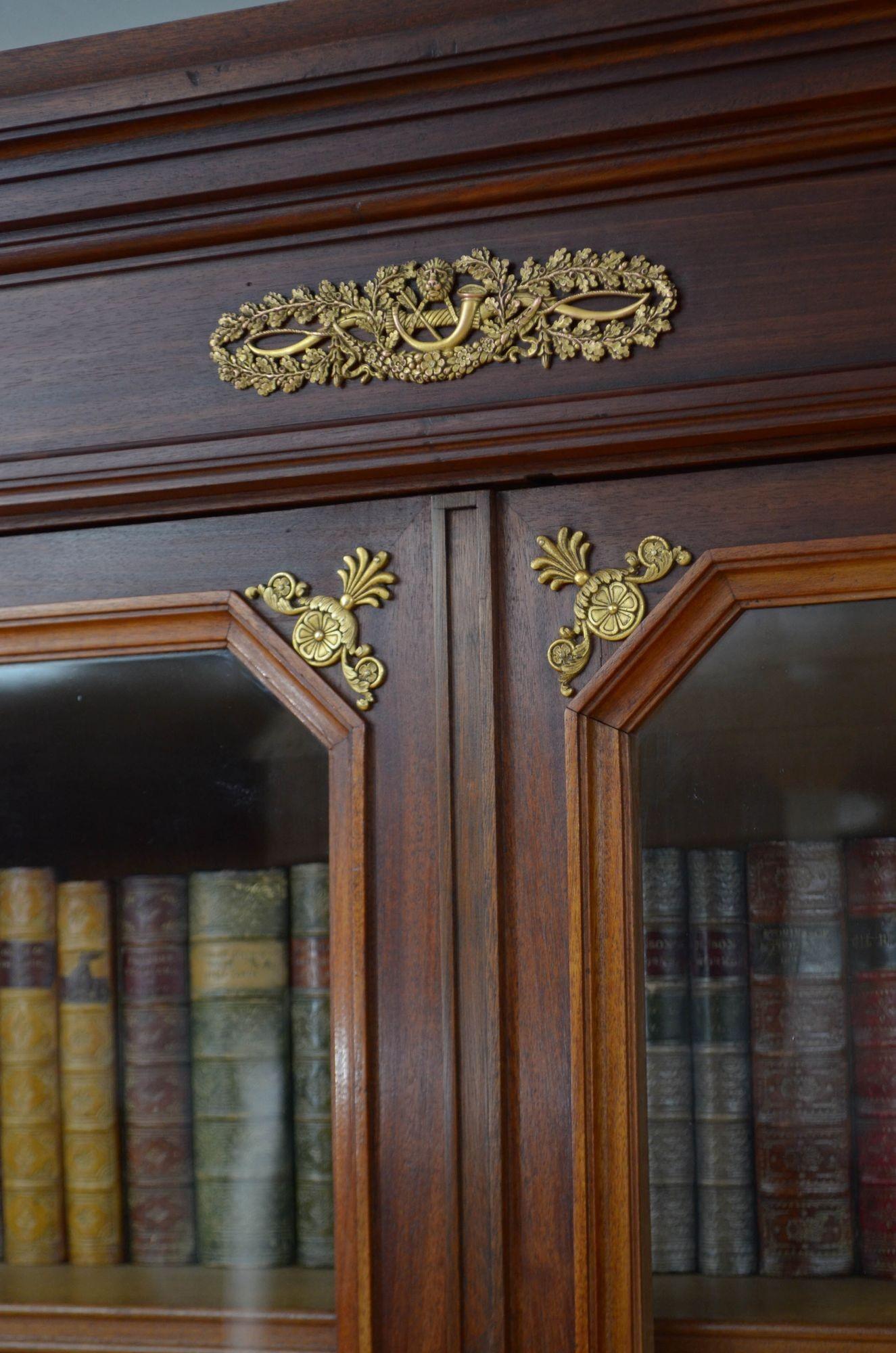 A Large 19th Century Glazed Bookcase For Sale 3