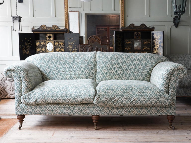 Oak Large 19th Century Howard & Sons Wimborne Sofa For Sale