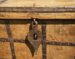 A Large 19th Century Iron Strapped Trunk from Northern India