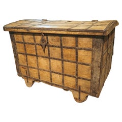 A Large 19th Century Iron Strapped Trunk from Northern India