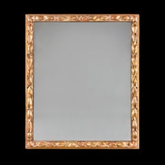 A Large 19th Century Italian Giltwood Carved Cornhusk Mirror