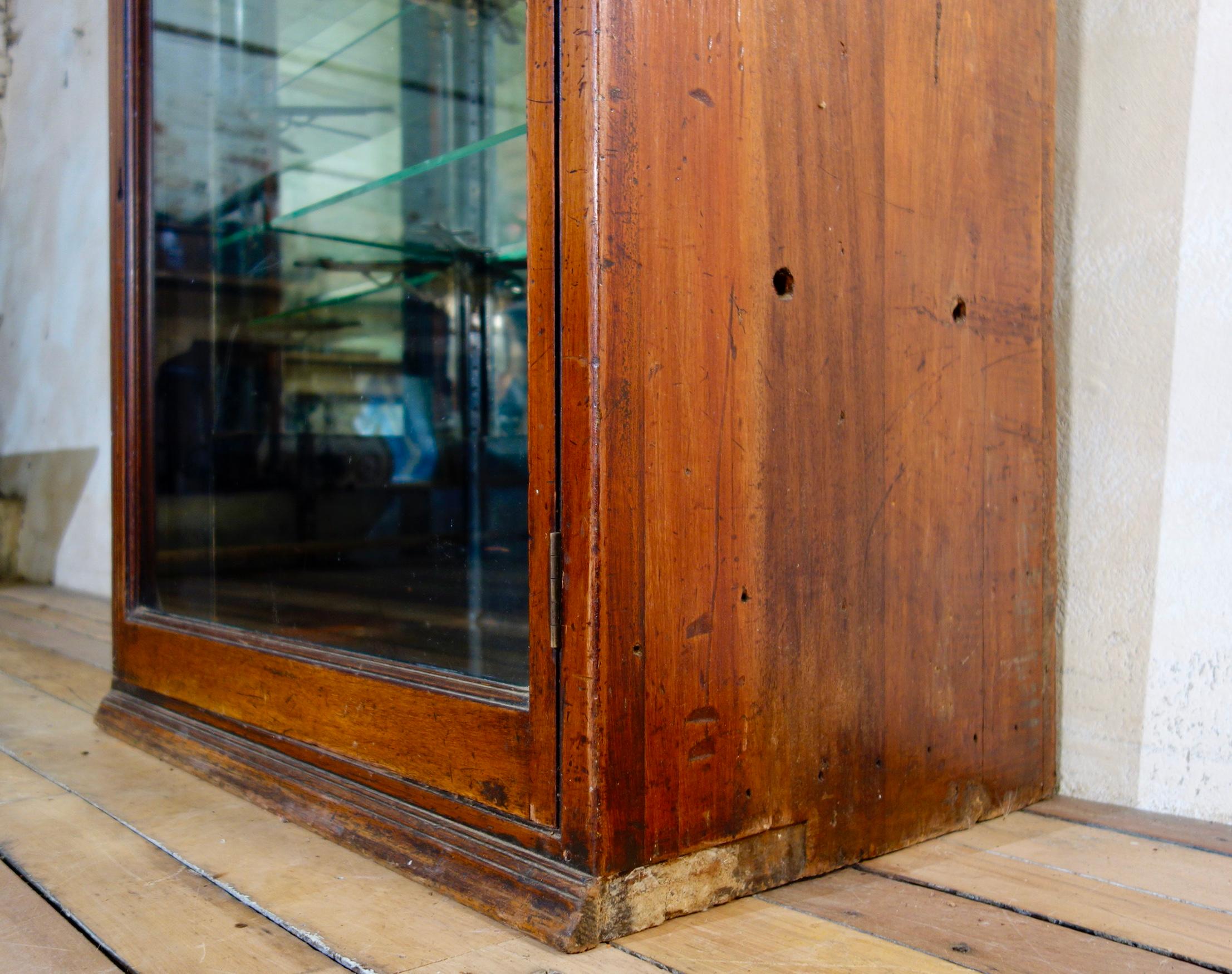 Large 19th Century Mahogany Shop Display Cabinet 1