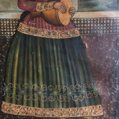 A Large 19th Century Persian Qajar Portrait Painting
