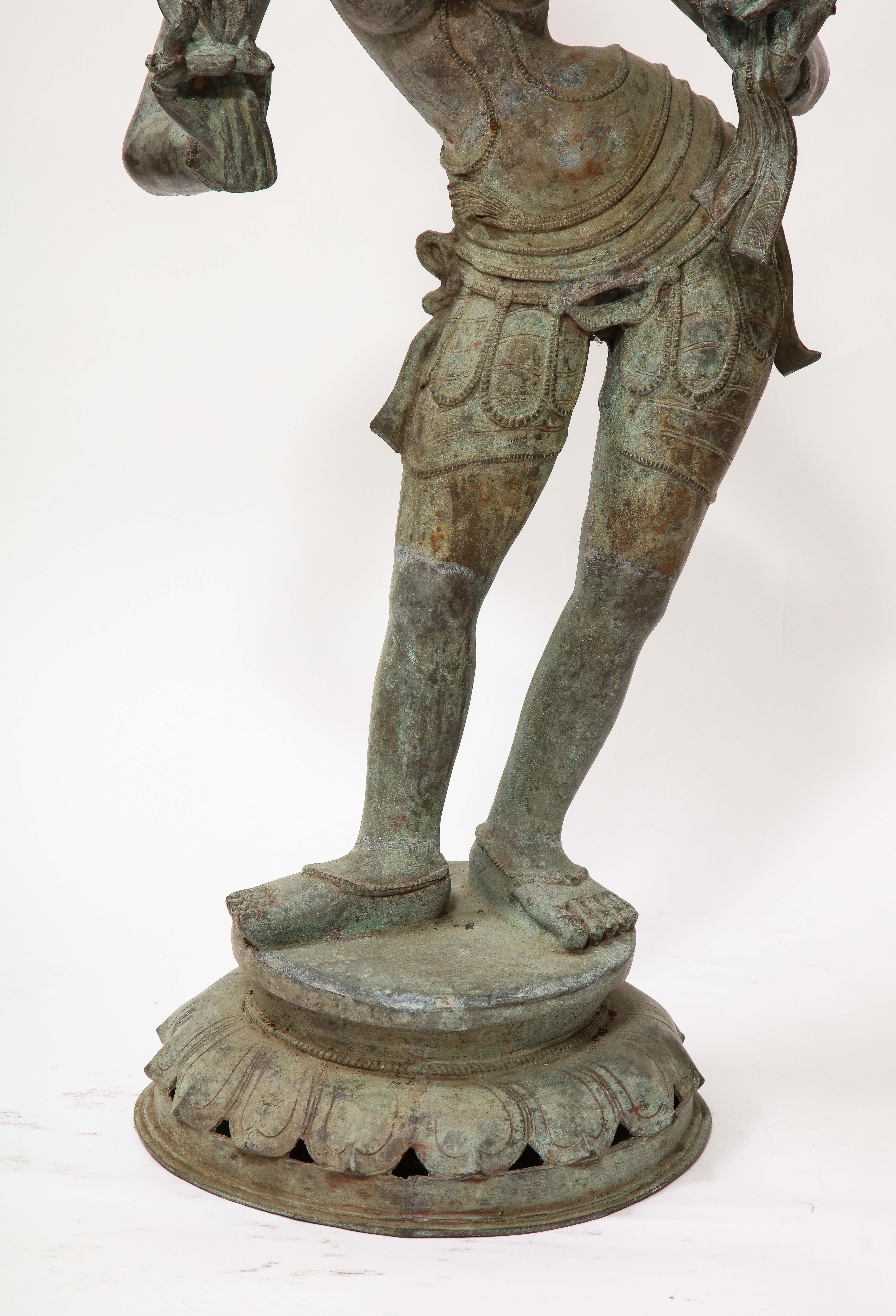 A Large 19th Century South Indian Bronze Dancing Female Figure, Tamil Nadu For Sale 4