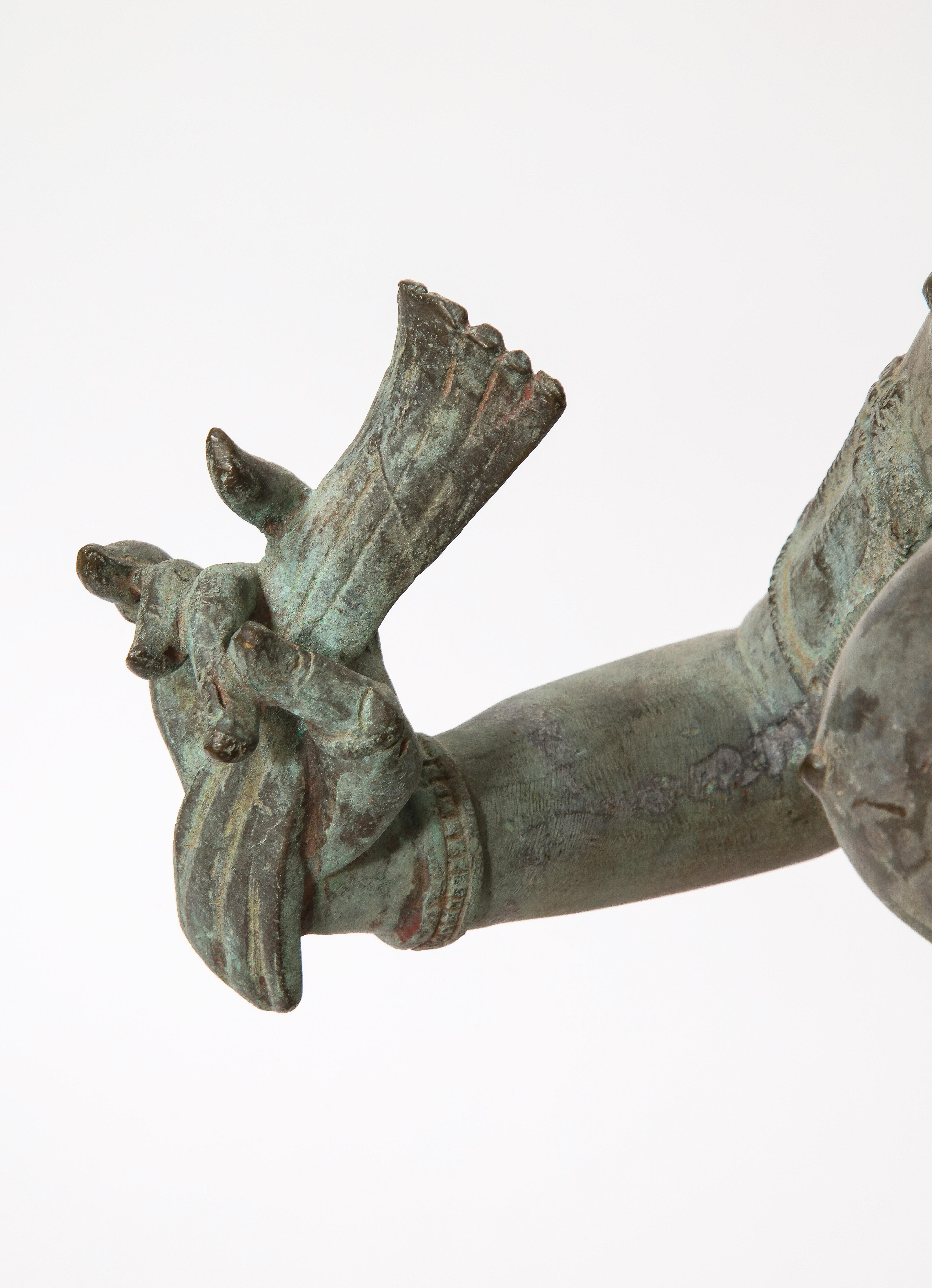 A Large 19th Century South Indian Bronze Dancing Female Figure, Tamil Nadu For Sale 6