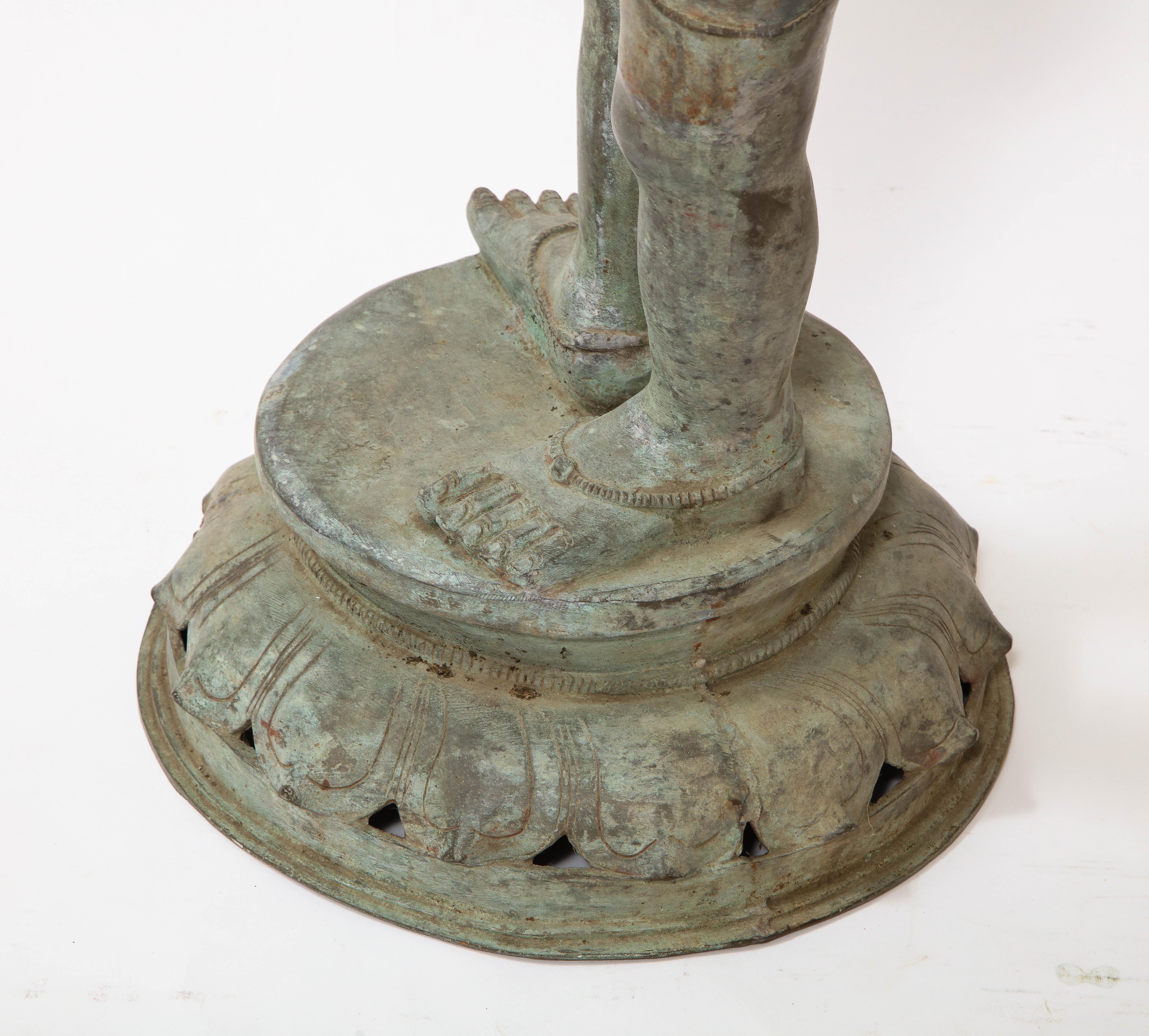 A Large 19th Century South Indian Bronze Dancing Female Figure, Tamil Nadu For Sale 11