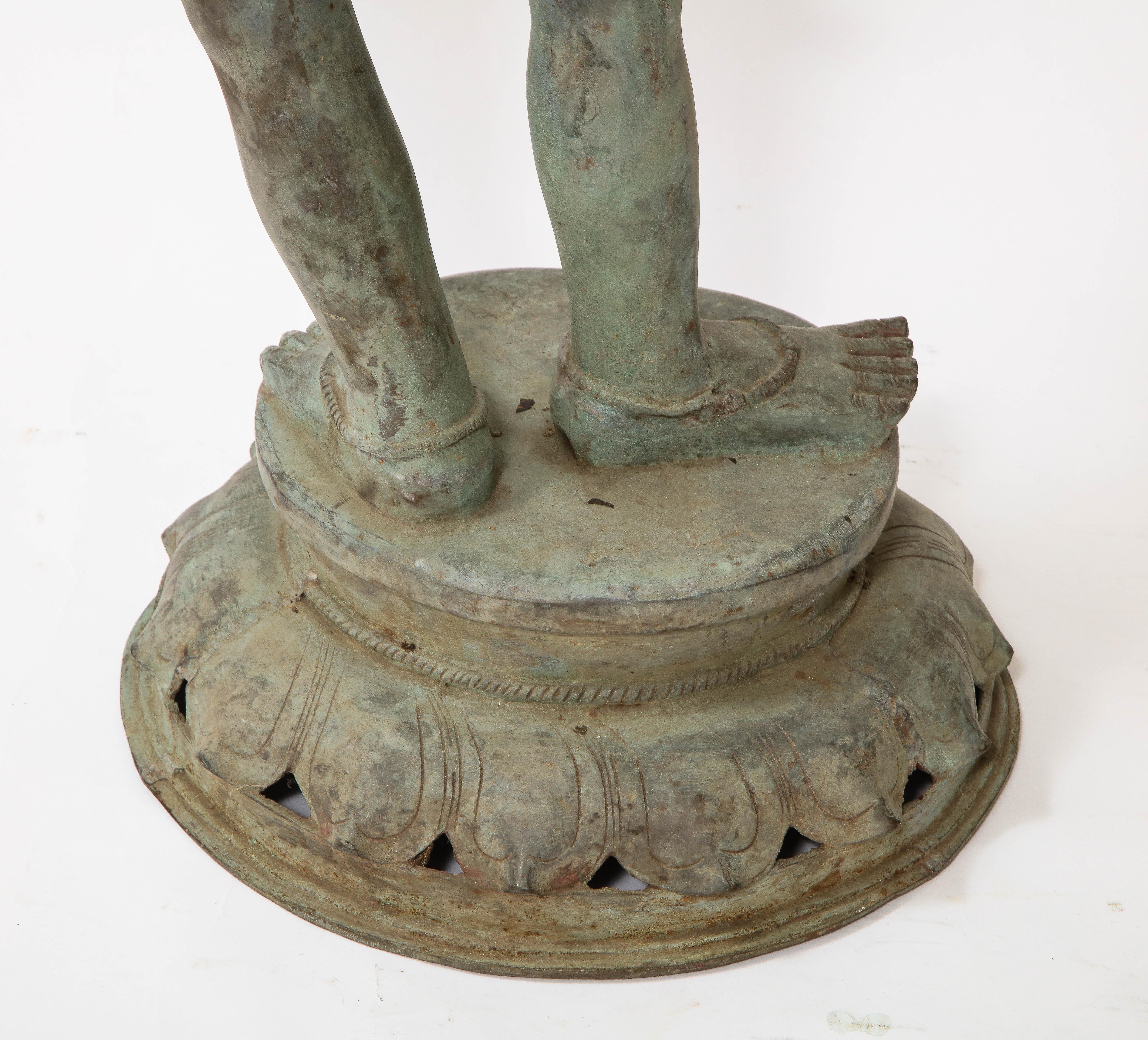 A Large 19th Century South Indian Bronze Dancing Female Figure, Tamil Nadu For Sale 12